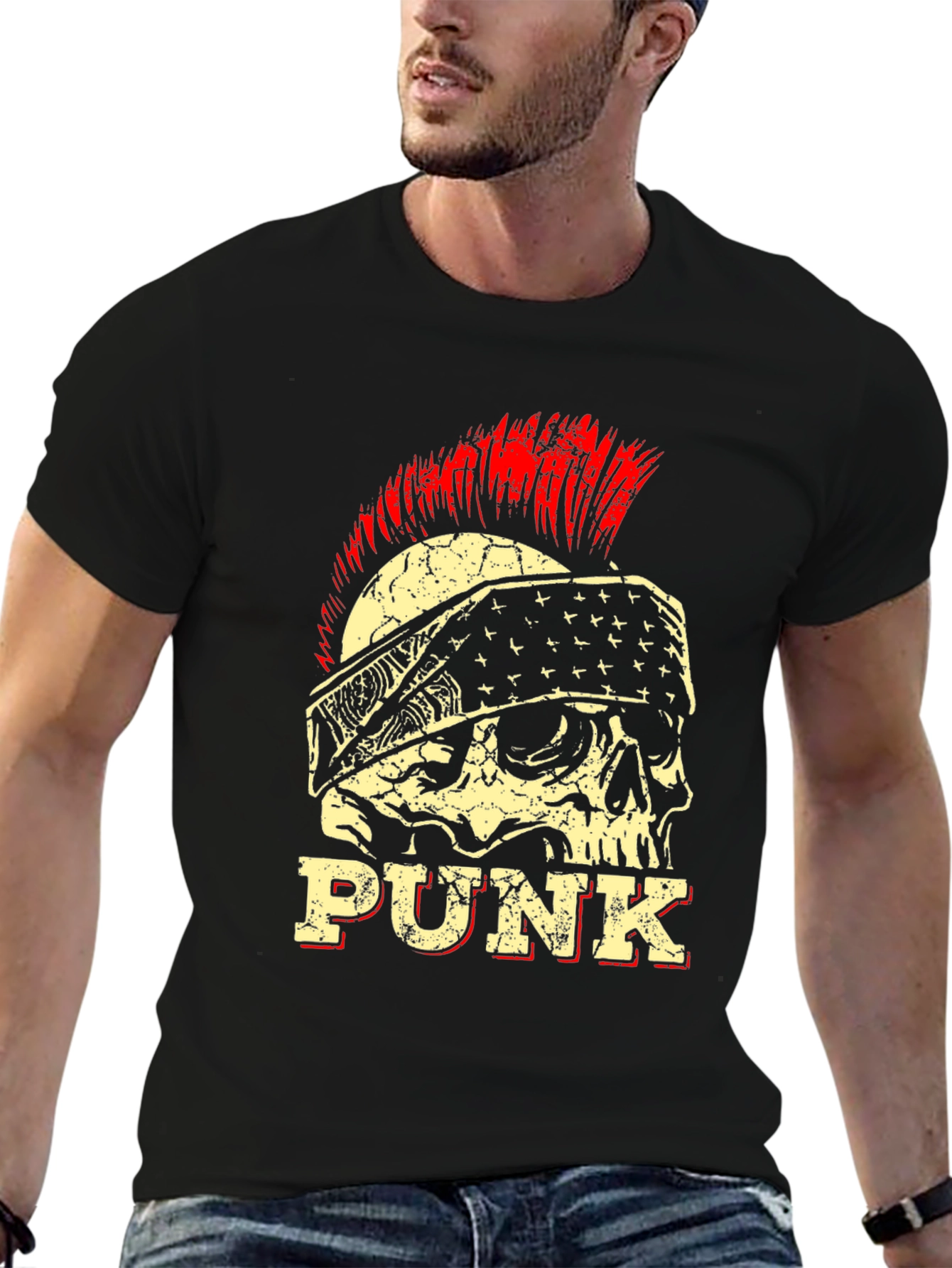 Punk Skull Graphic Tee - Rock & Roll Style
