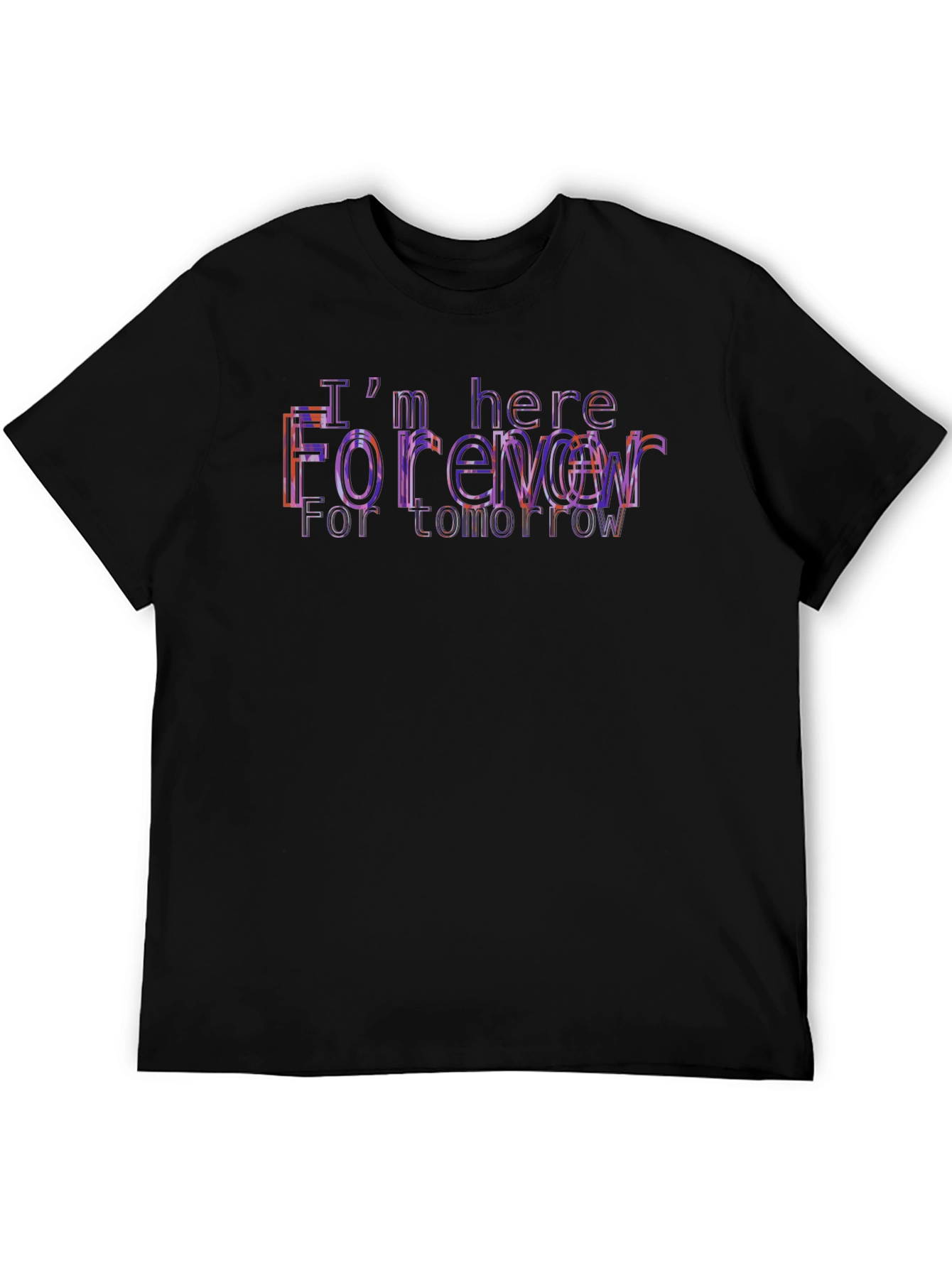 Trendy Black T-Shirt with Forever Graphic Print