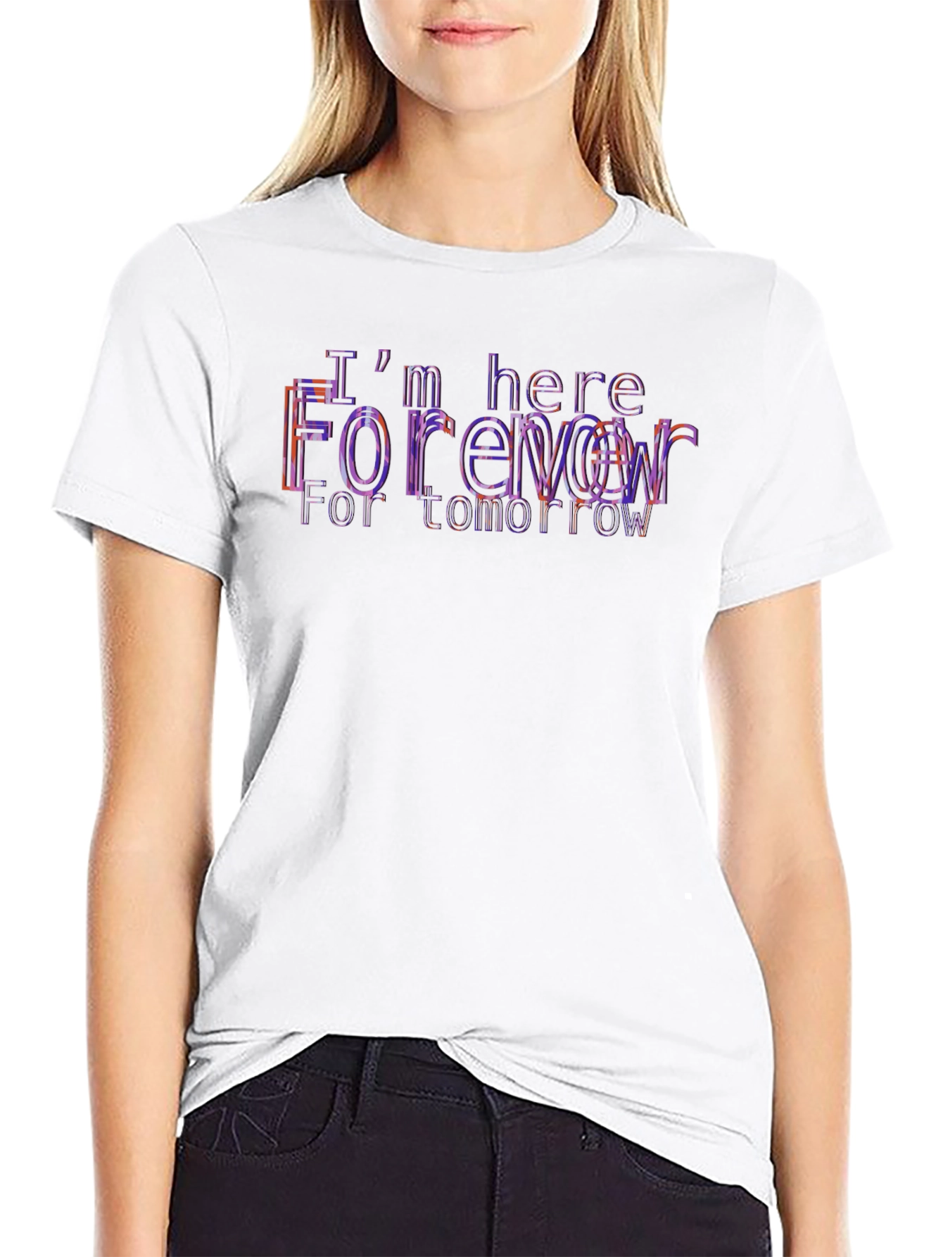 Trendy Black T-Shirt with Forever Graphic Print