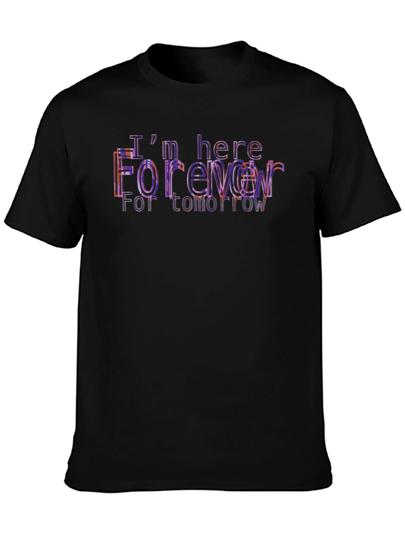 Trendy Black T-Shirt with Forever Graphic Print