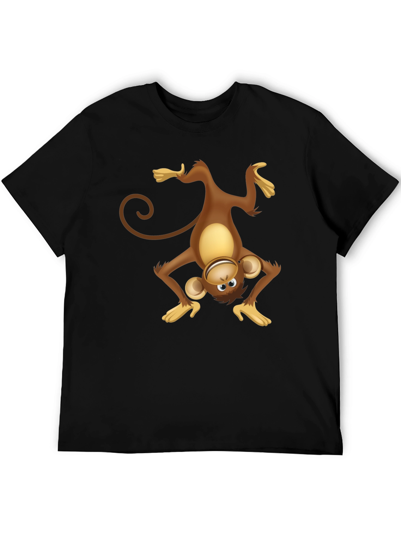 Upside Down Monkey Graphic Tee - Black