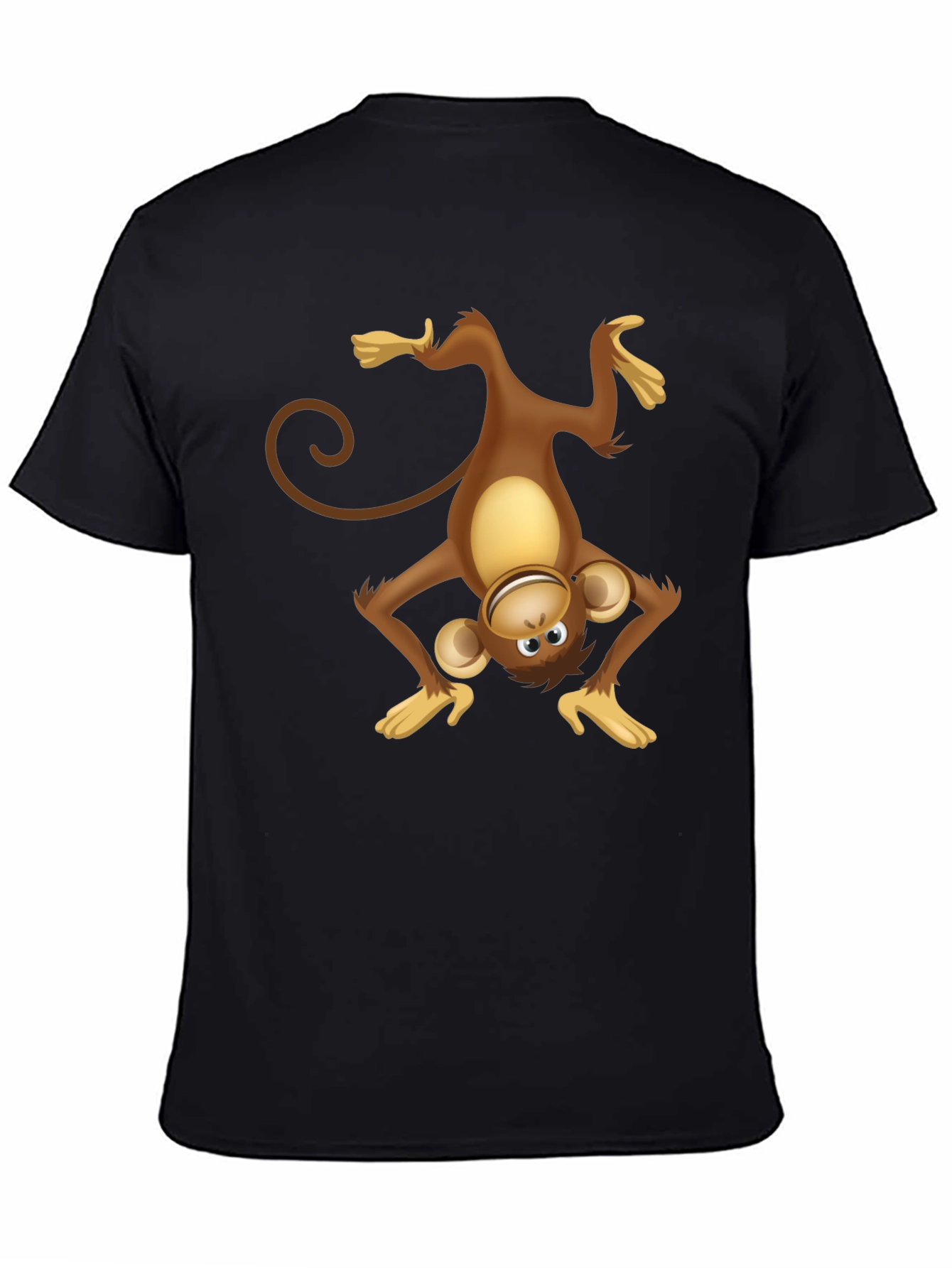 Upside Down Monkey Graphic Tee - Black