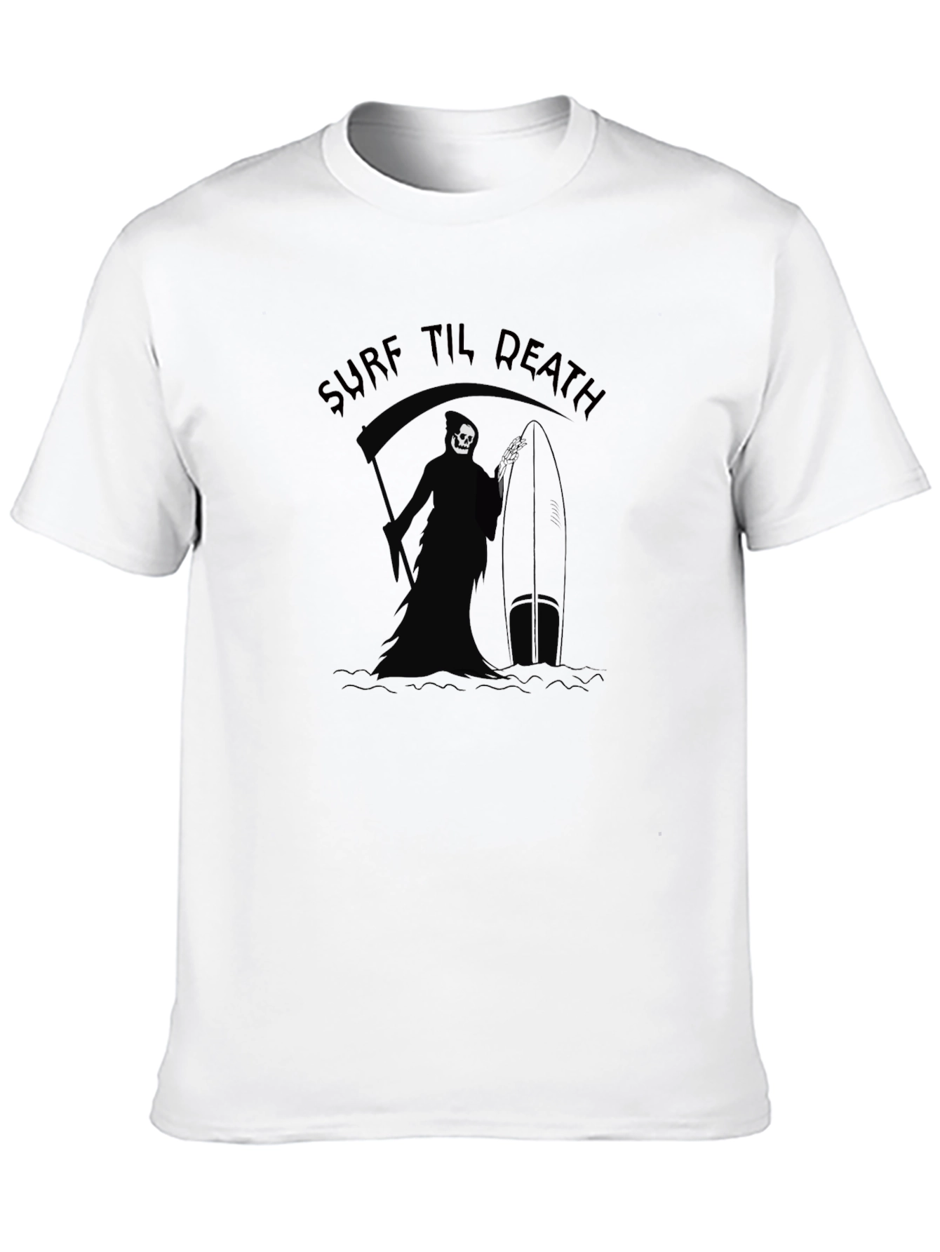 Surf Til Death Black T-Shirt