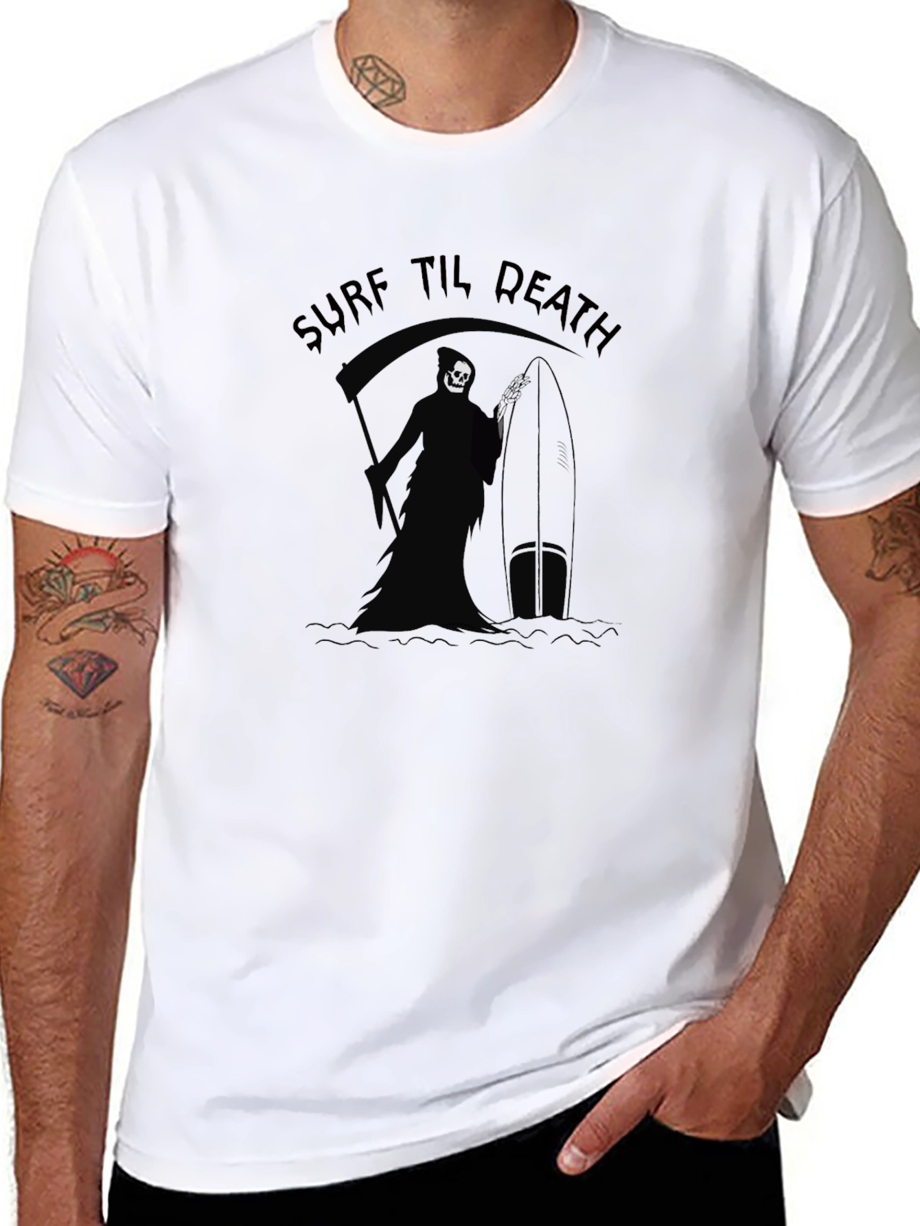 Surf Til Death Black T-Shirt