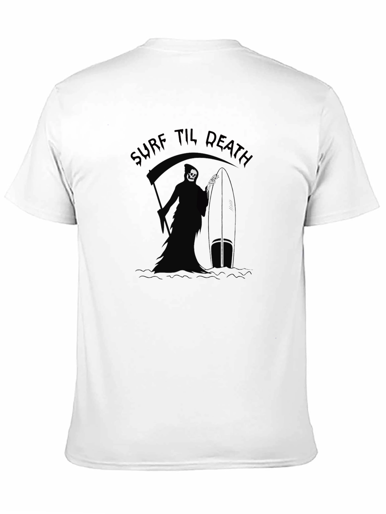 Surf Til Death Black T-Shirt