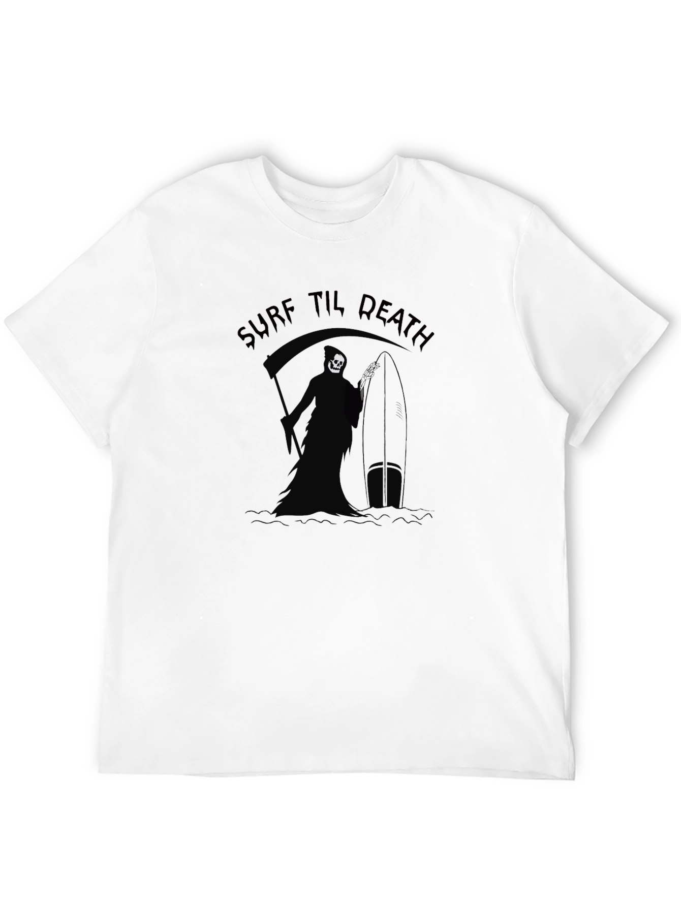 Surf Til Death Black T-Shirt