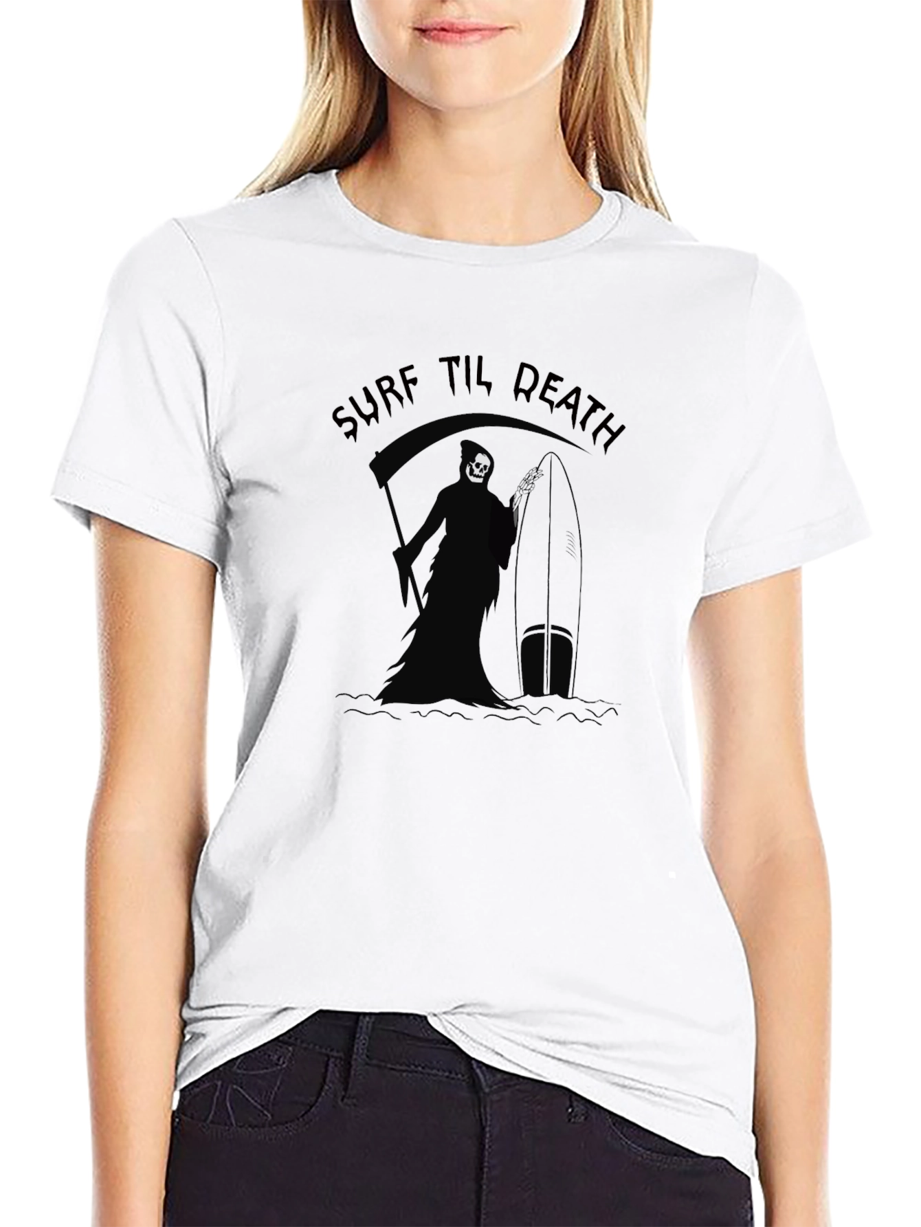 Surf Til Death Black T-Shirt