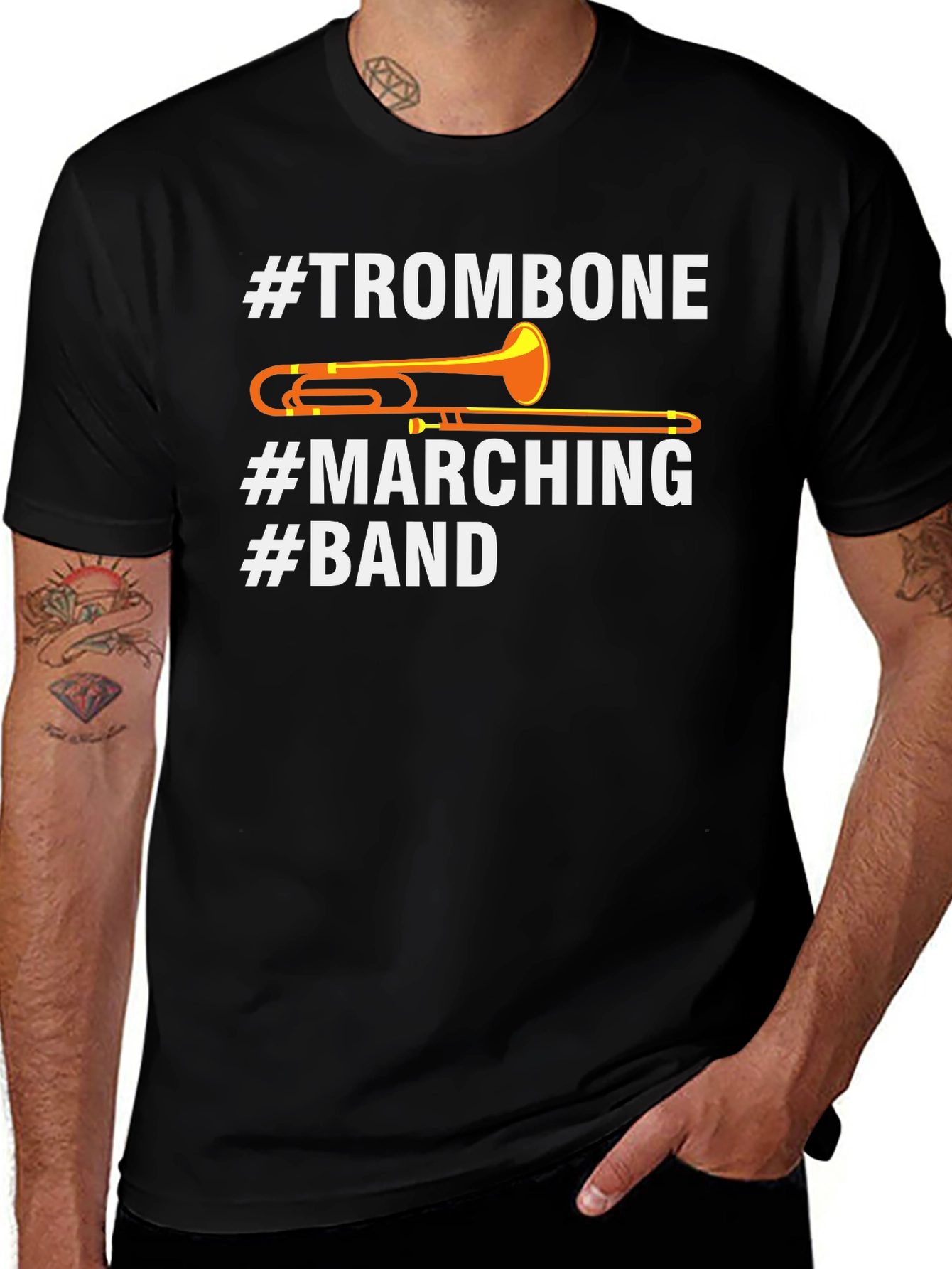 Trombone Marching Band Graphic T-Shirt