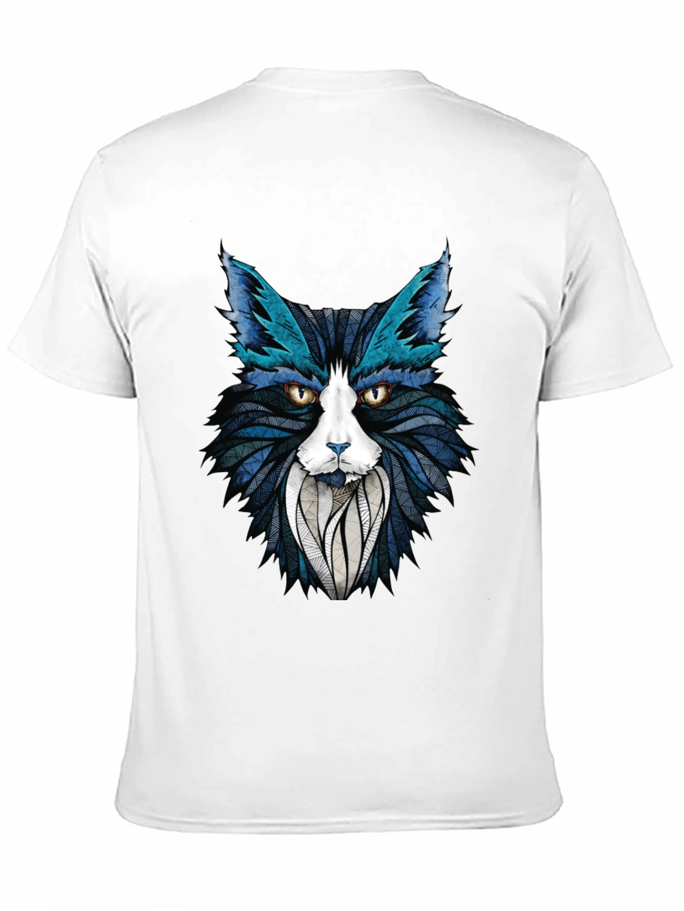 Abstract Cat Graphic T-Shirt - Stylish Mens Tee