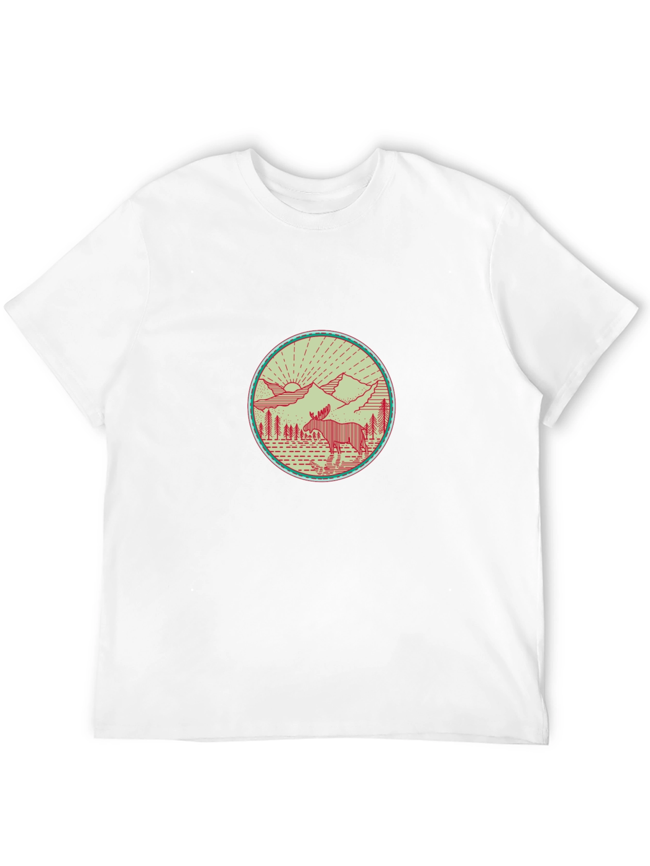 Nature Moose Graphic Tee - Black