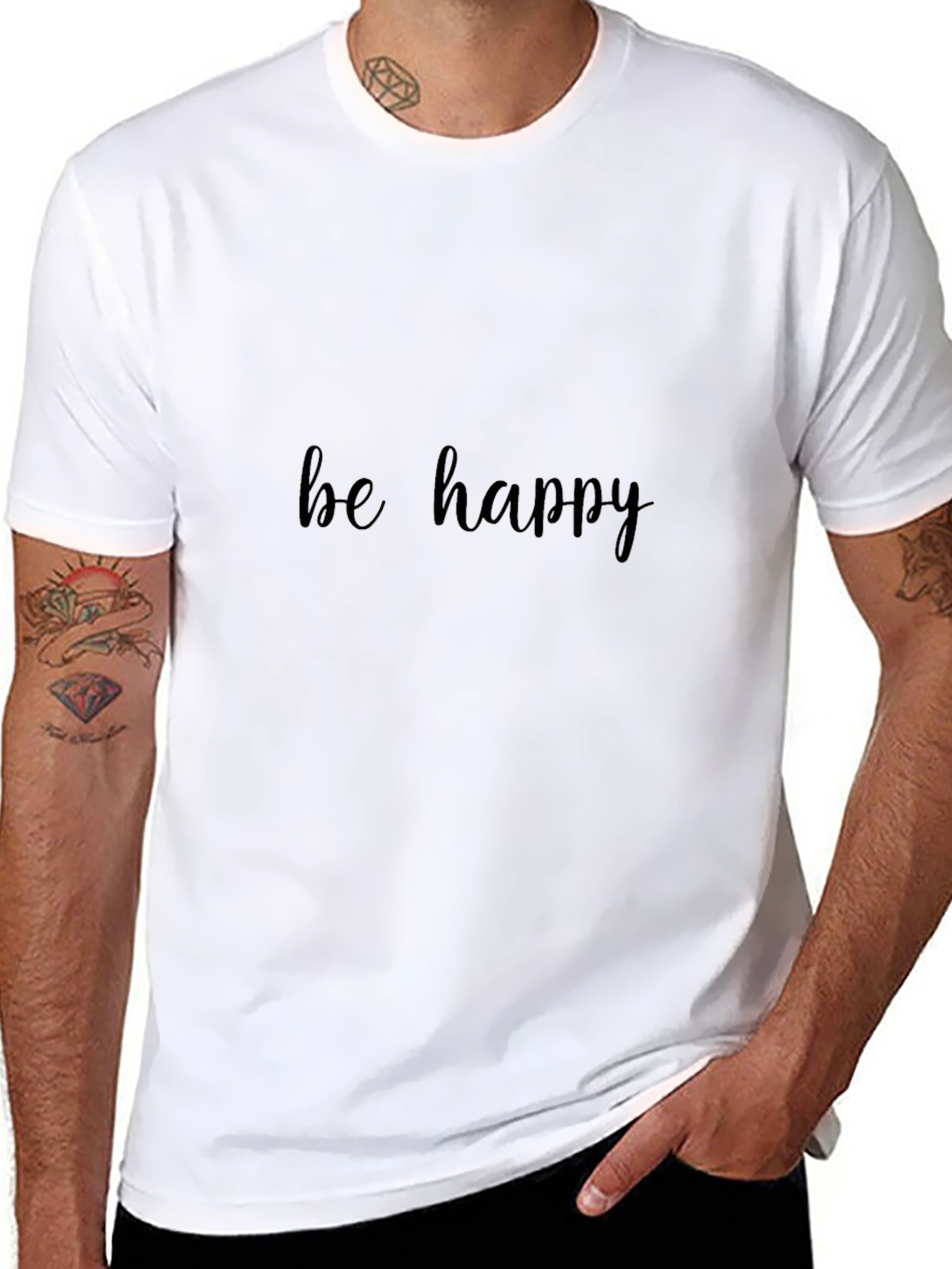 Be Happy Black T-Shirt