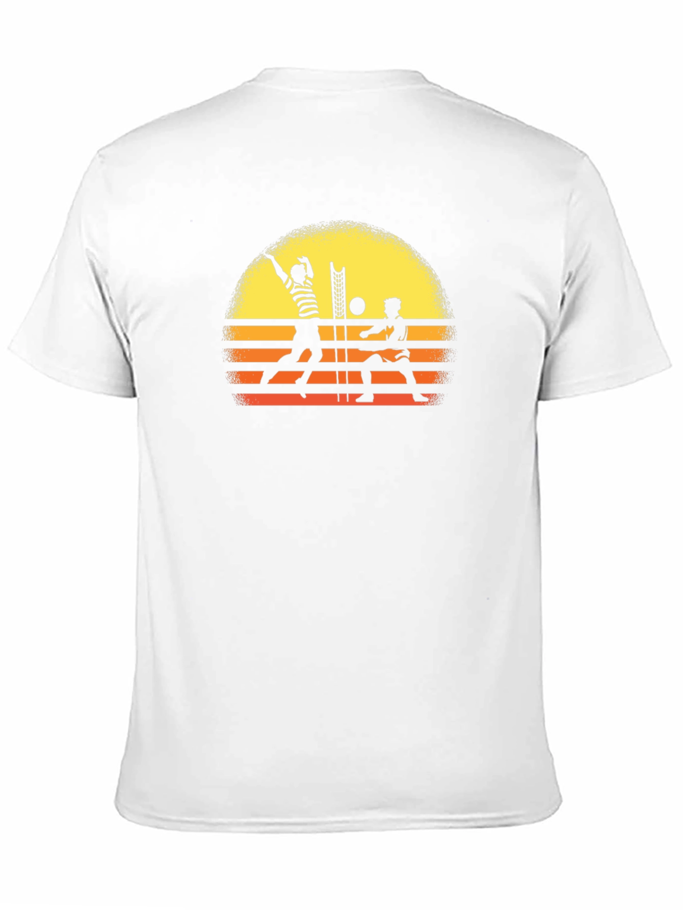 Retro Volleyball Sunset Graphic Tee - Black