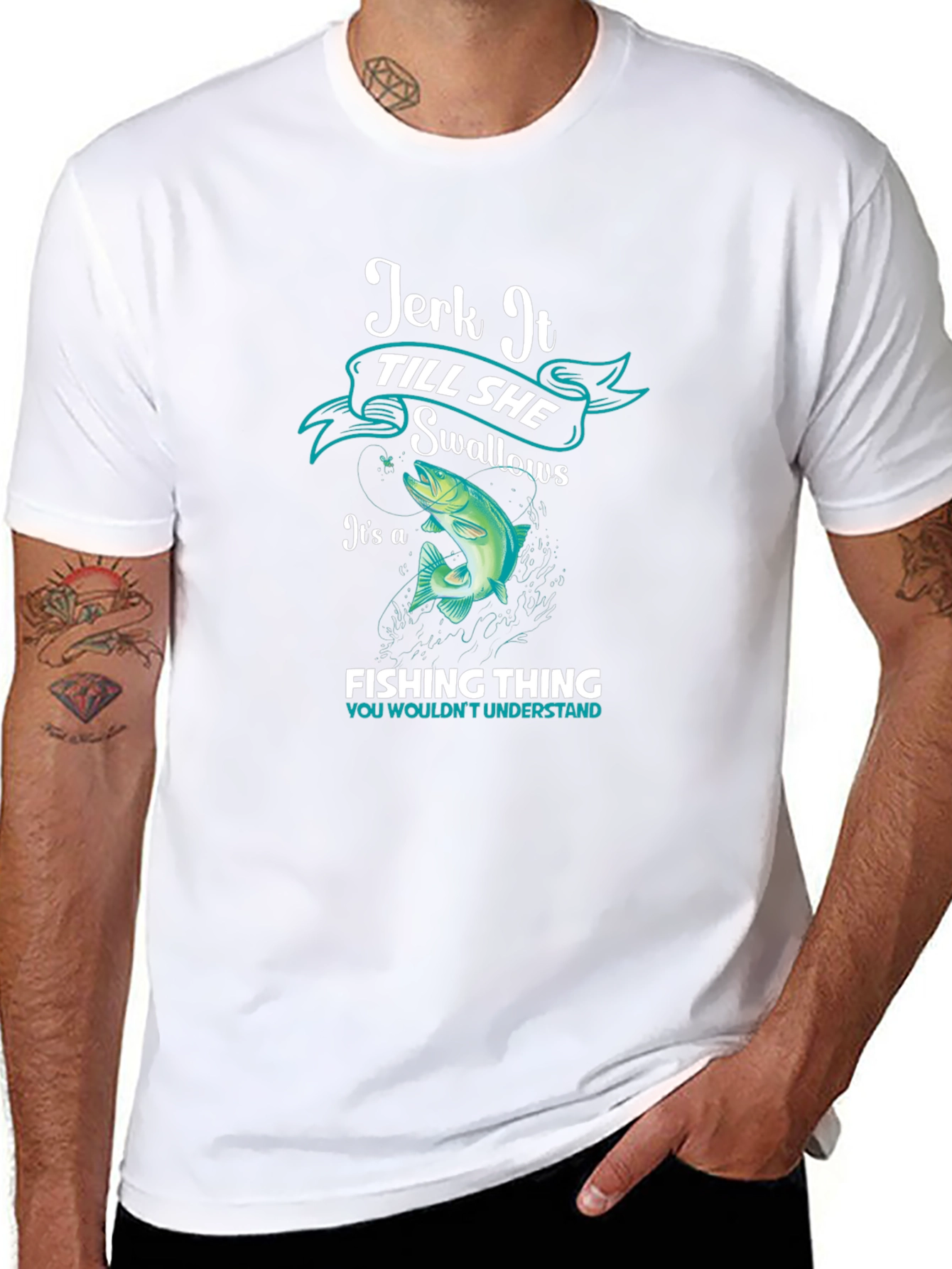 Jerk It Till She Swallows Fishing T-Shirt