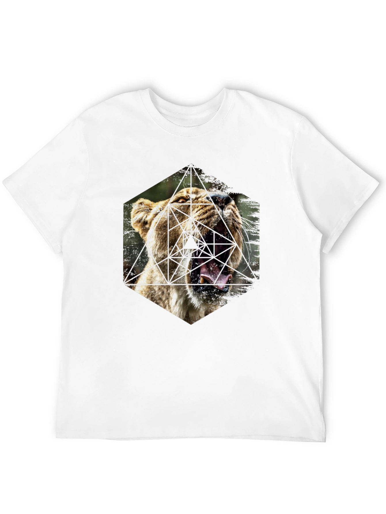 Geometric Lion Graphic Tee - Modern Menswear