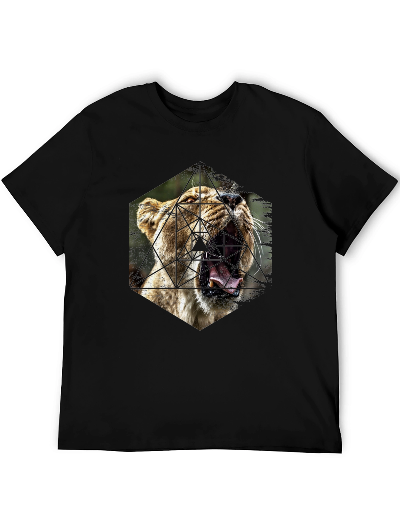 Geometric Lion Graphic Tee - Modern Menswear