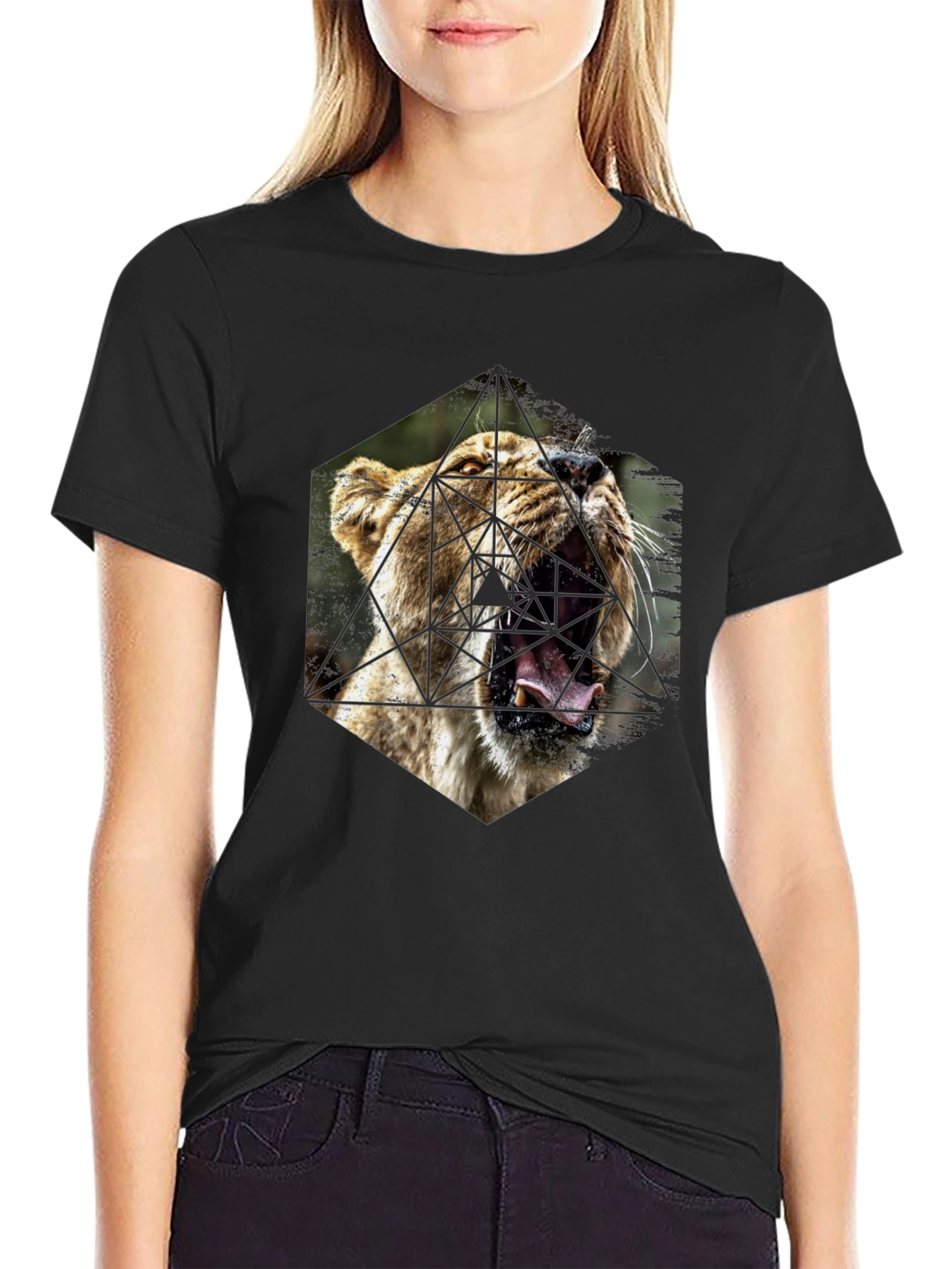 Geometric Lion Graphic Tee - Modern Menswear