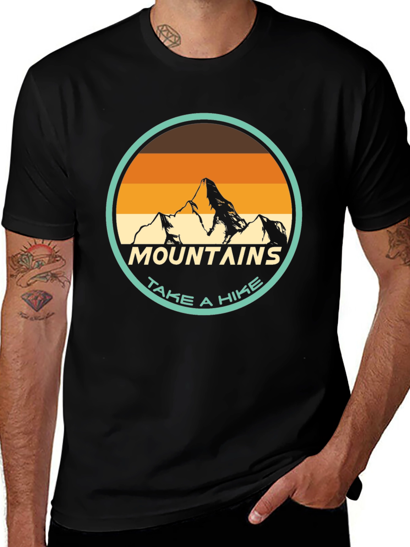 Mountains Take a Hike Black Graphic Tee