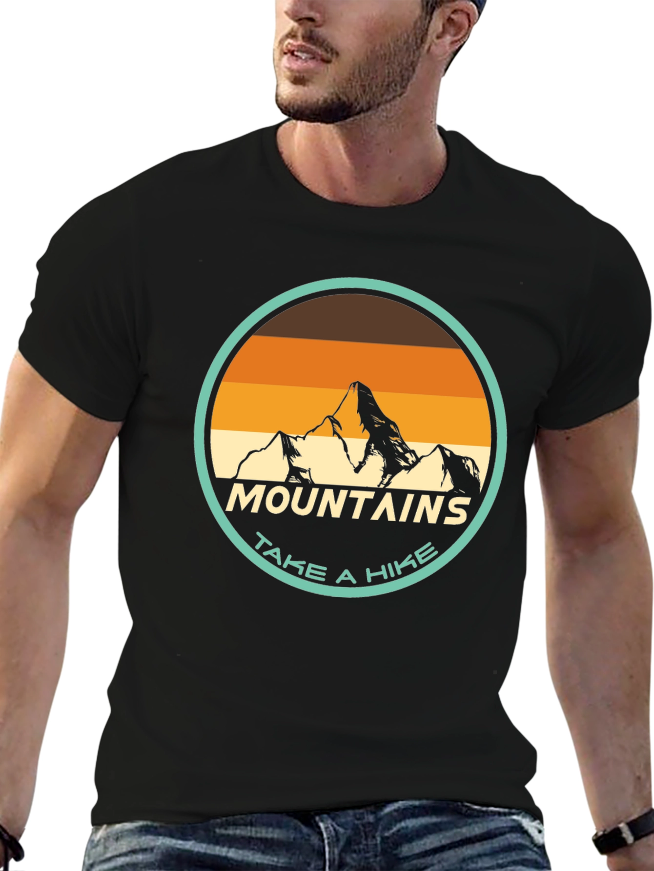 Mountains Take a Hike Black Graphic Tee