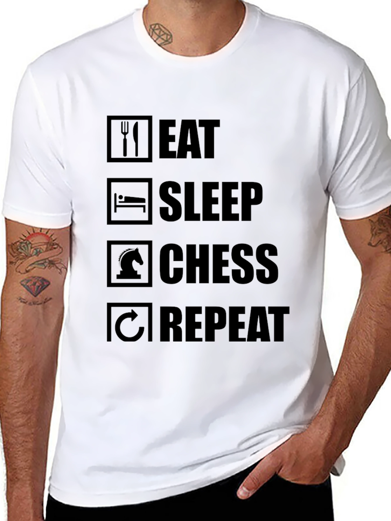 Eat Sleep Chess Repeat T-Shirt - Chess Player Gift