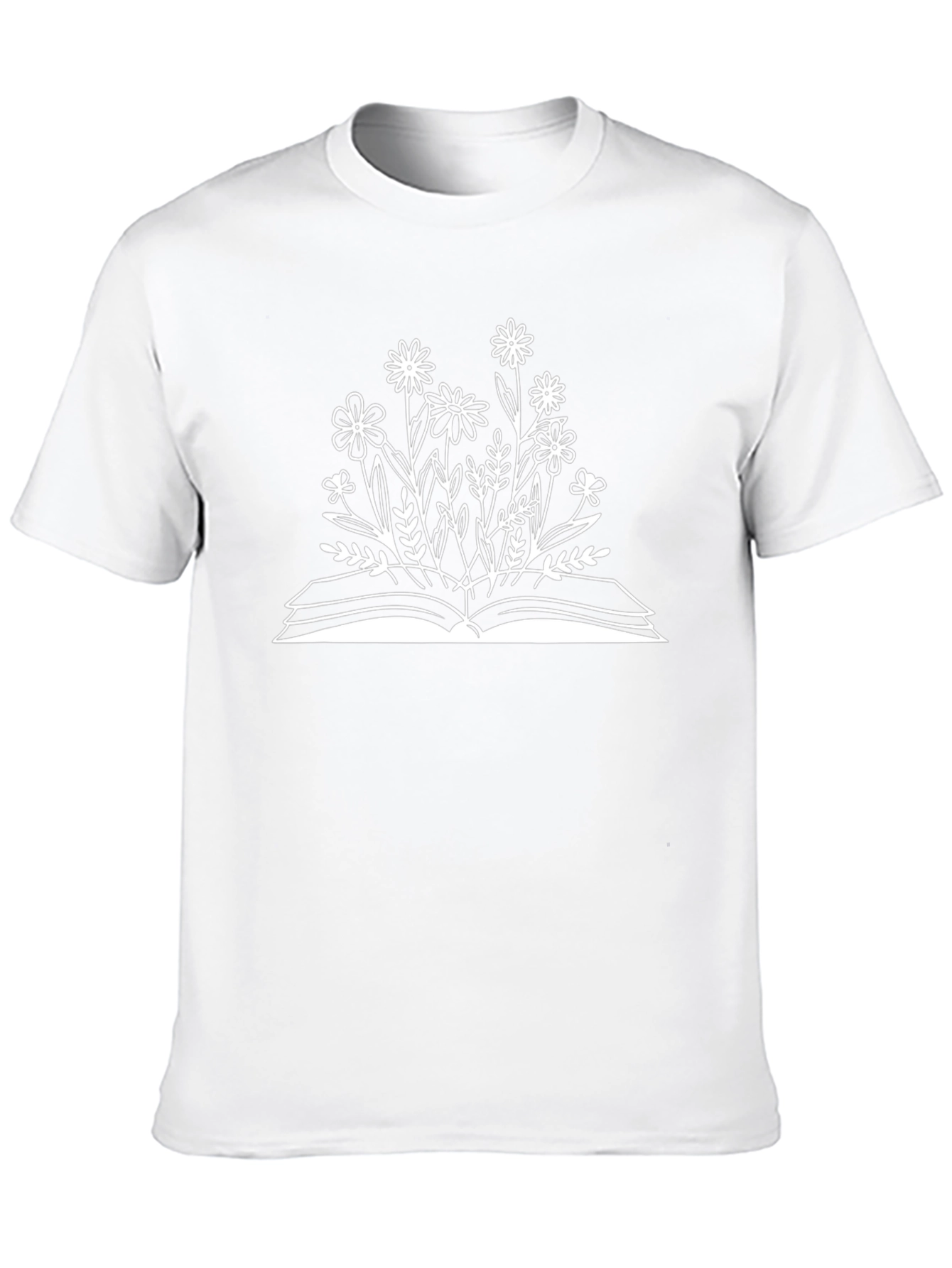 Floral Book Graphic Tee - Unisex Casual Top
