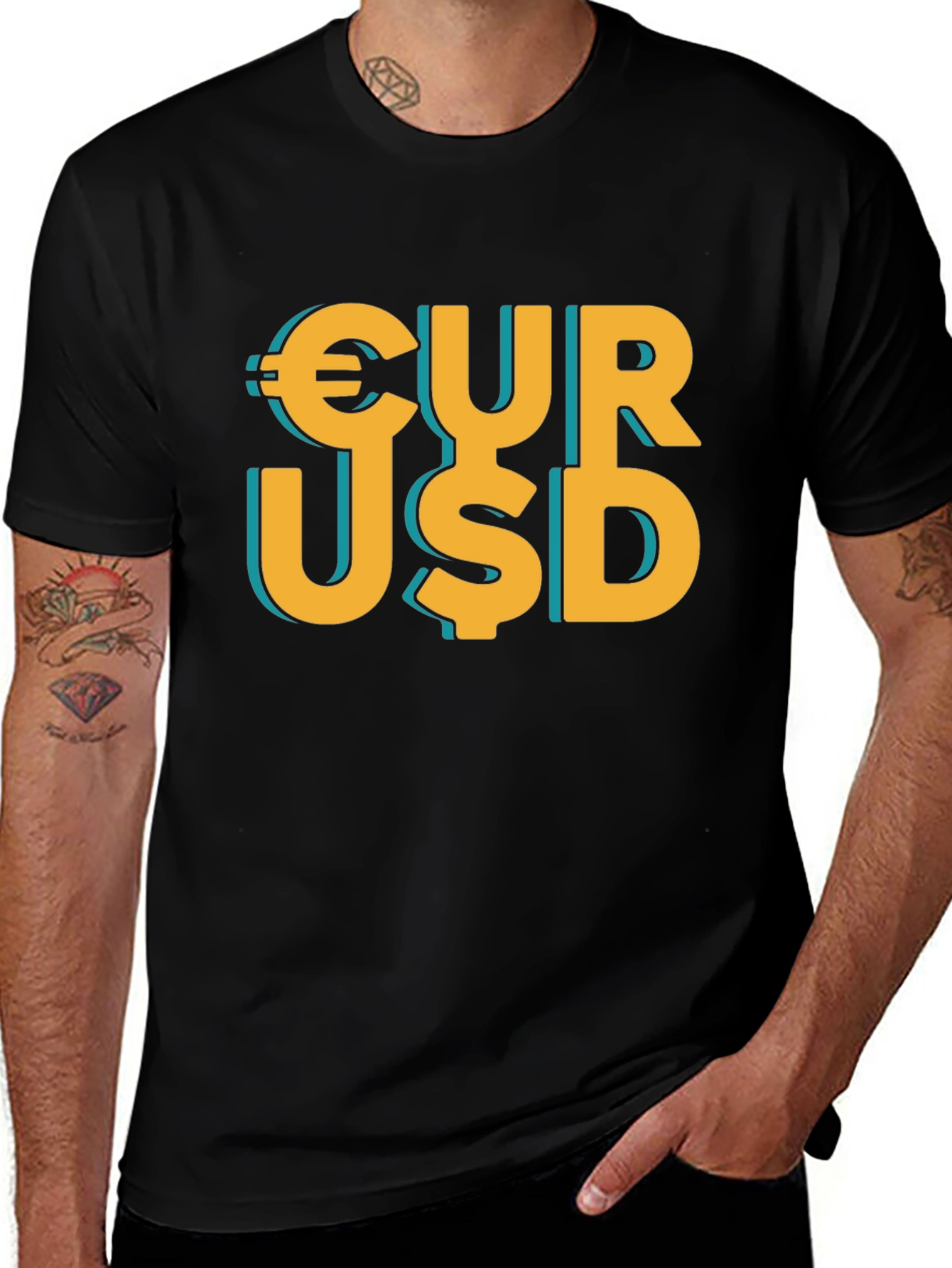 Currency Graphic T-Shirt - EUR USD Print