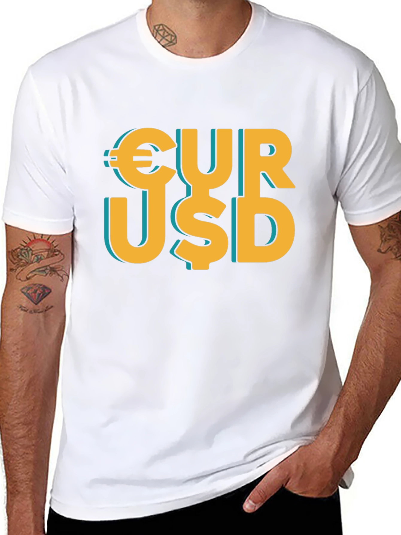 Currency Graphic T-Shirt - EUR USD Print