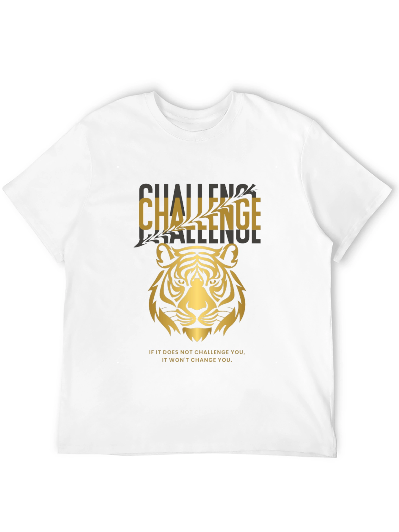 Challenge Tiger Graphic T-Shirt - Motivational Tee