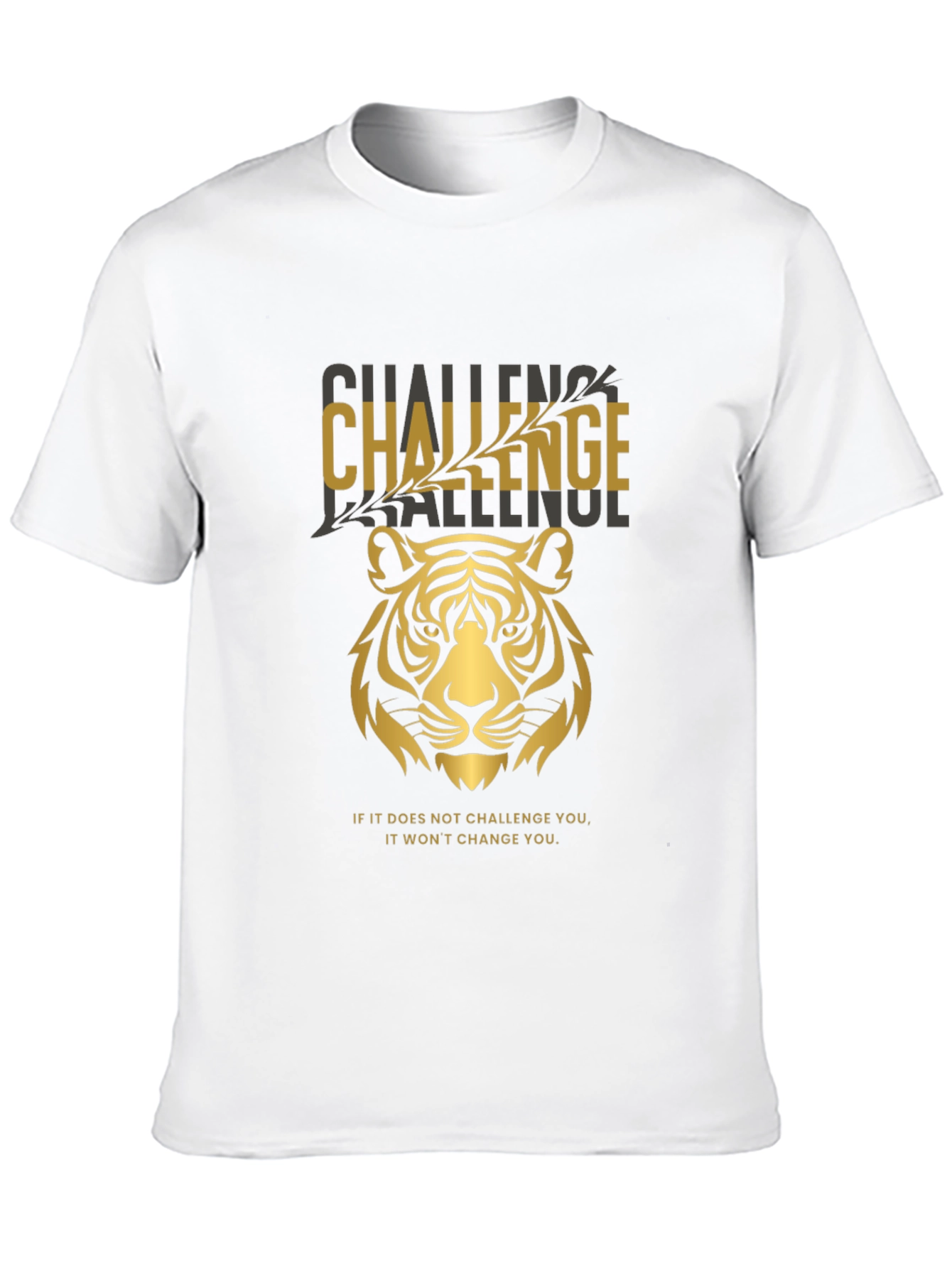 Challenge Tiger Graphic T-Shirt - Motivational Tee