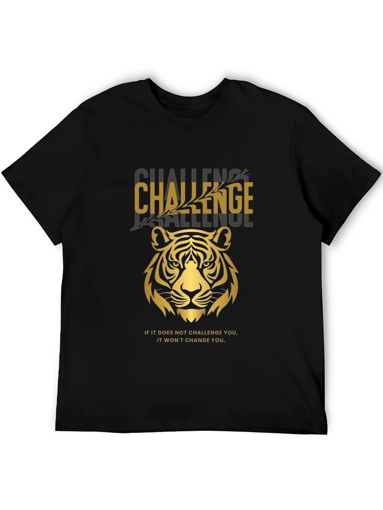 Challenge Tiger Graphic T-Shirt - Motivational Tee