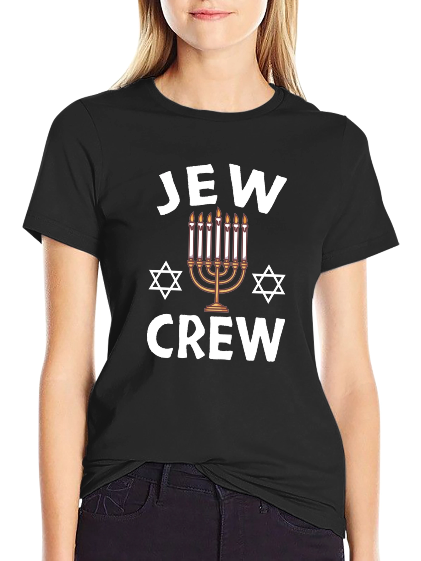 Jew Crew Mens Graphic T-Shirt Hanukkah Holiday