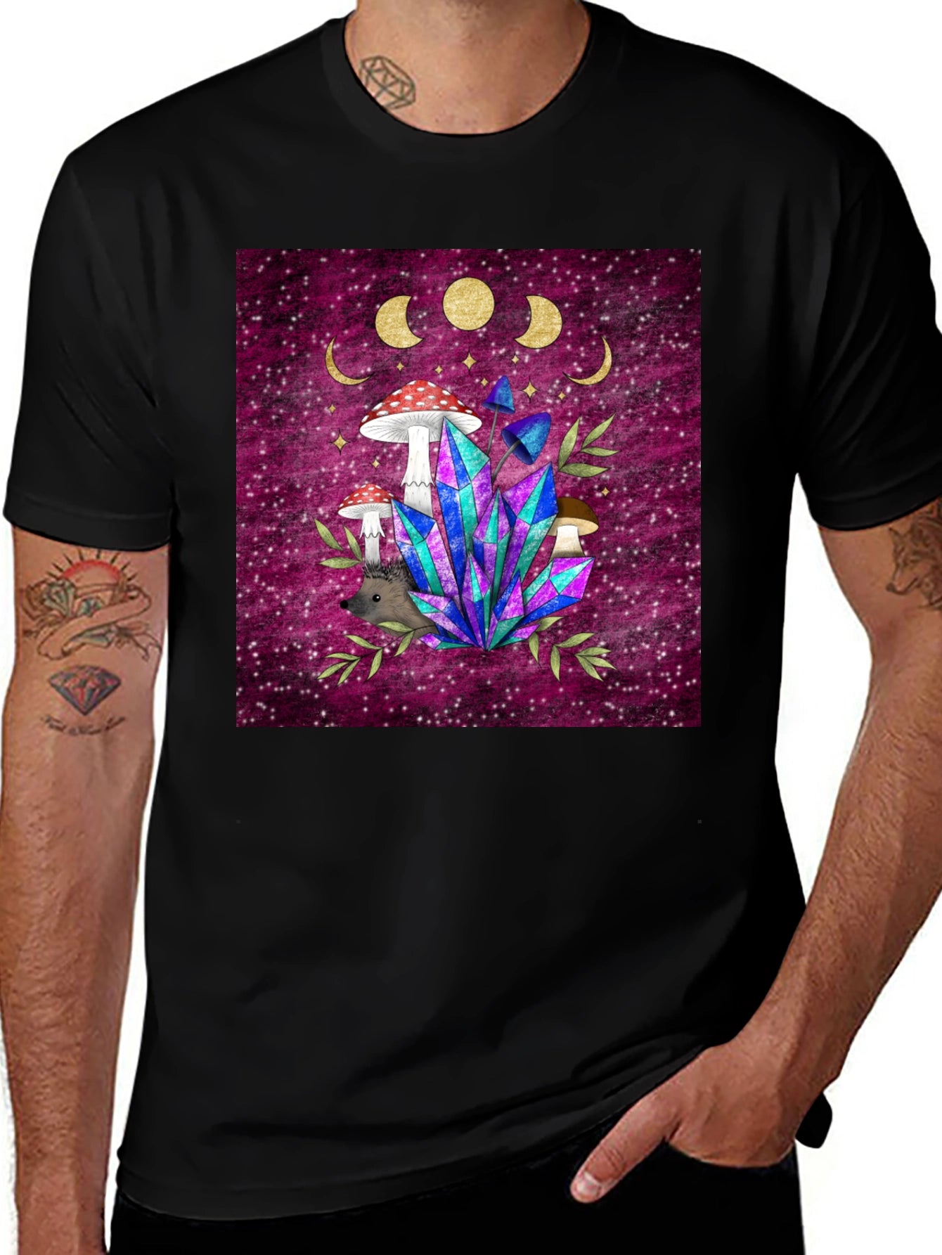 Mystical Mushroom & Crystal T-Shirt