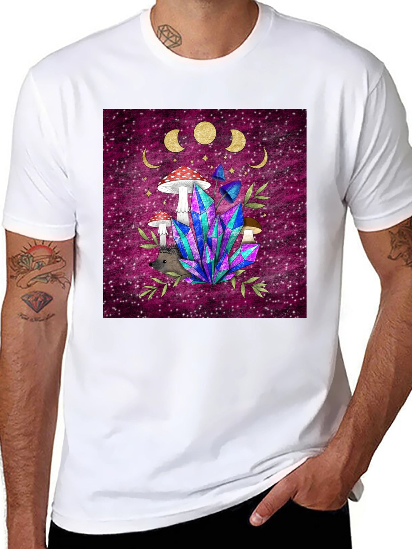Mystical Mushroom & Crystal T-Shirt
