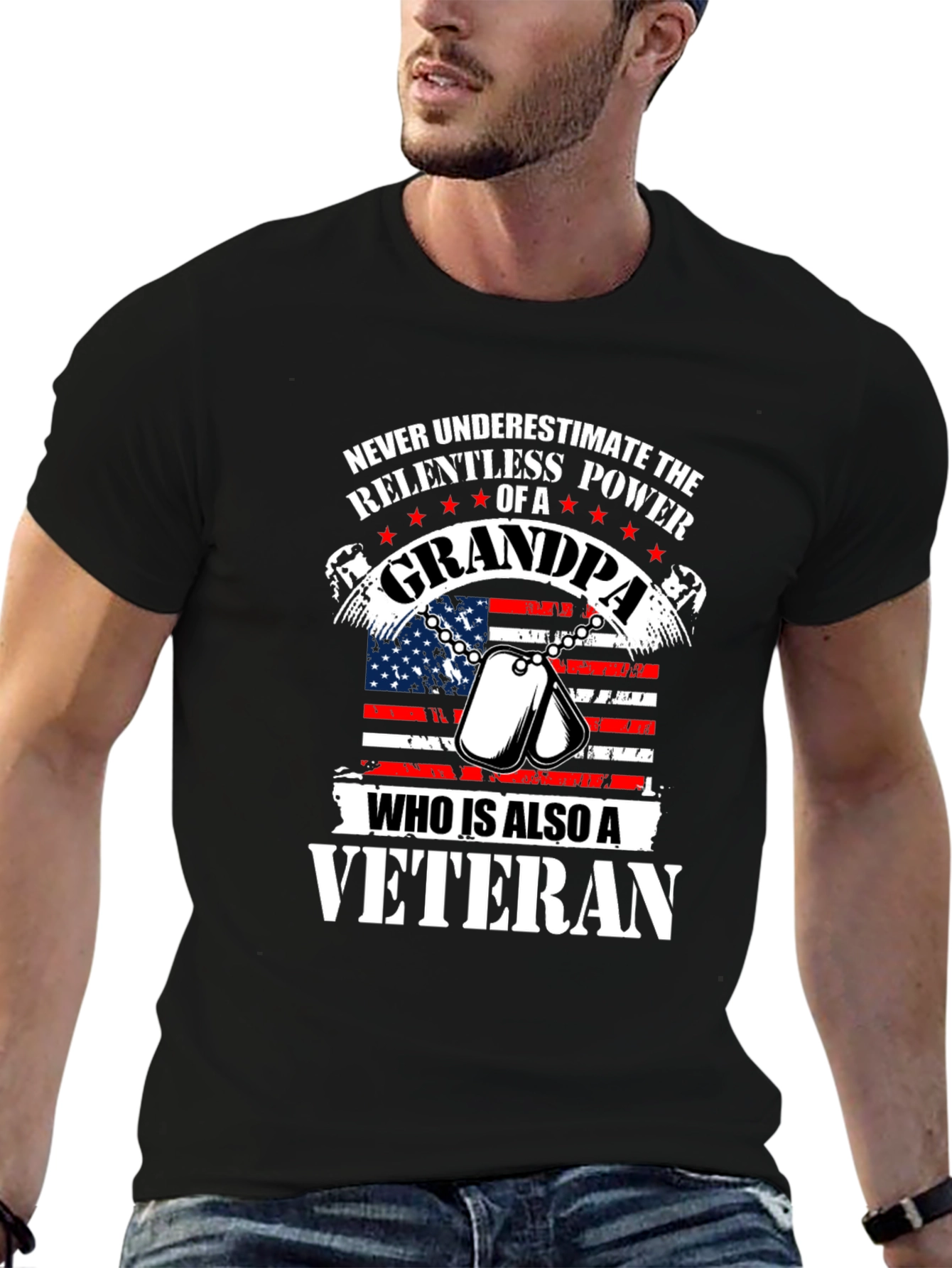 Grandpa Veteran T-Shirt: Relentless Power