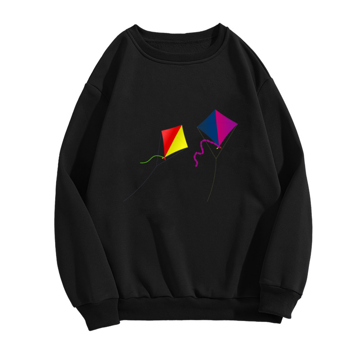 Colorful Flying Kites Spring Design - Crewneck Sweatshirt | Kite, Spring, Outdoor Gift