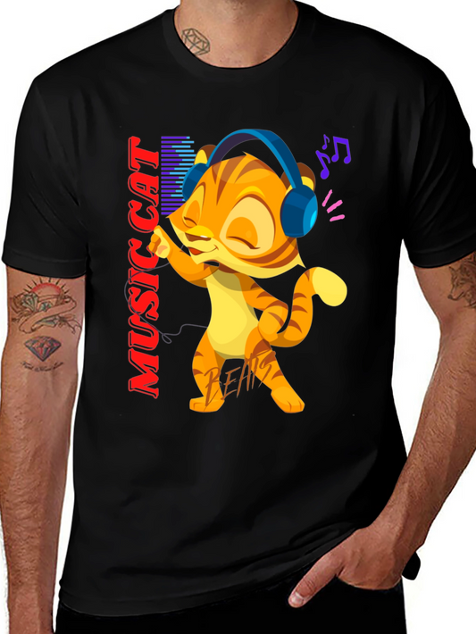 Music Cat T-Shirt - Cool Graphic Tee for Music Lovers