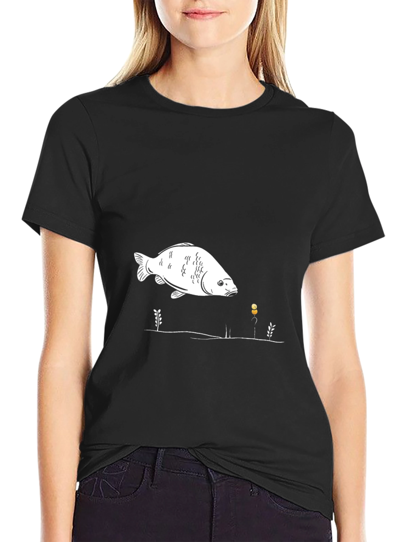 Fish Graphic Black T-Shirt Unisex