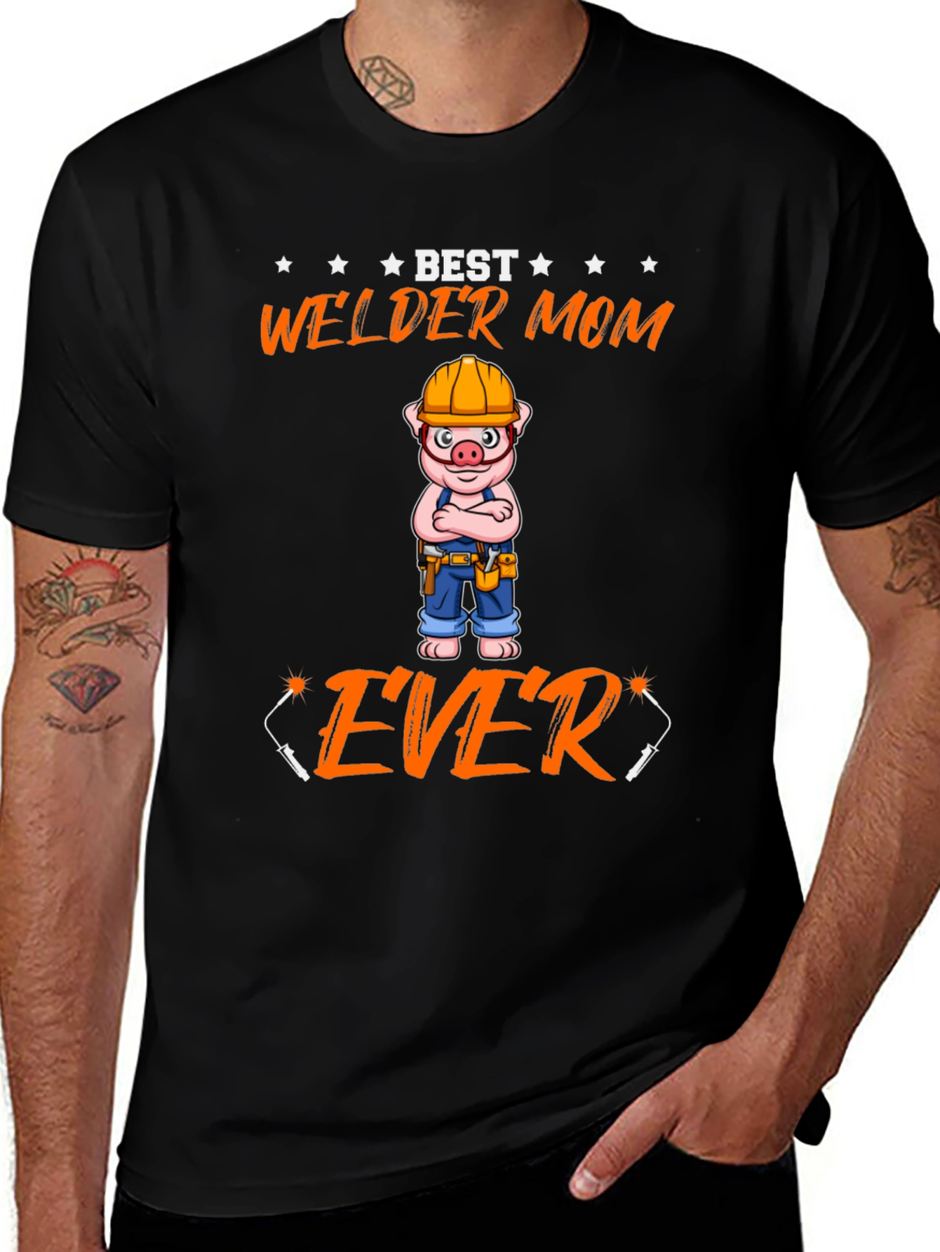 Best Welder Mom Ever T-Shirt - Novelty Graphic Tee