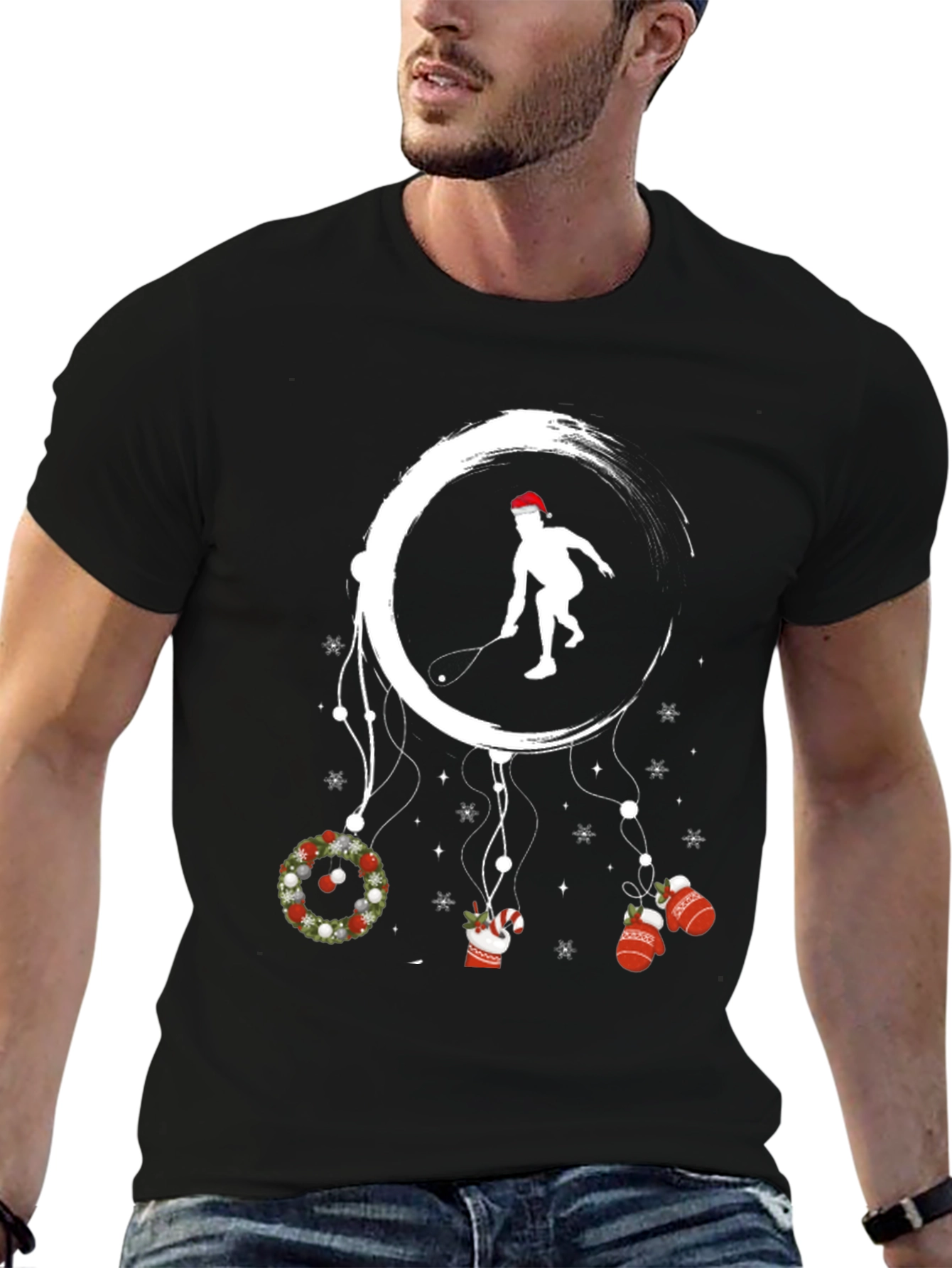 Squash Player Christmas T-Shirt