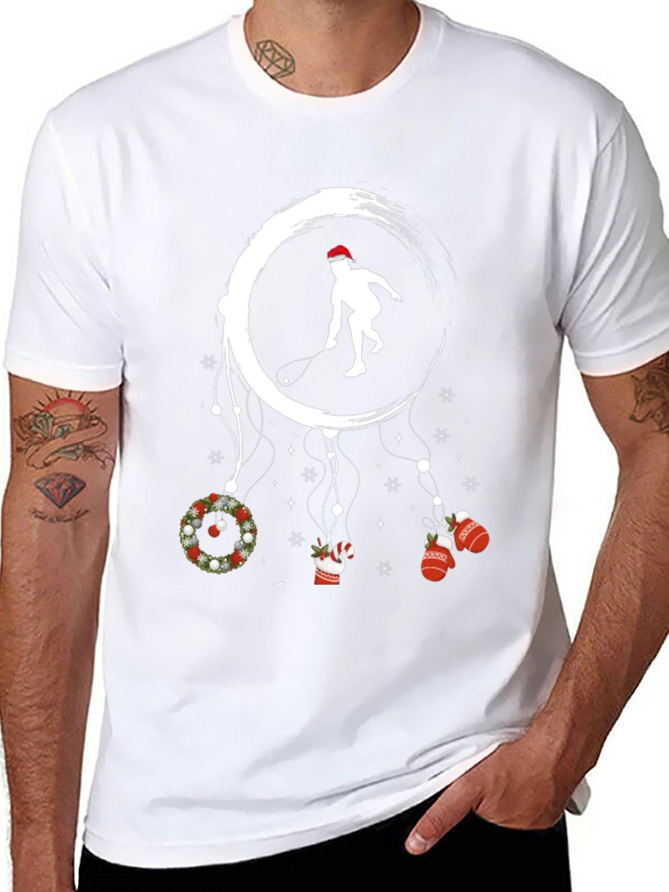 Squash Player Christmas T-Shirt
