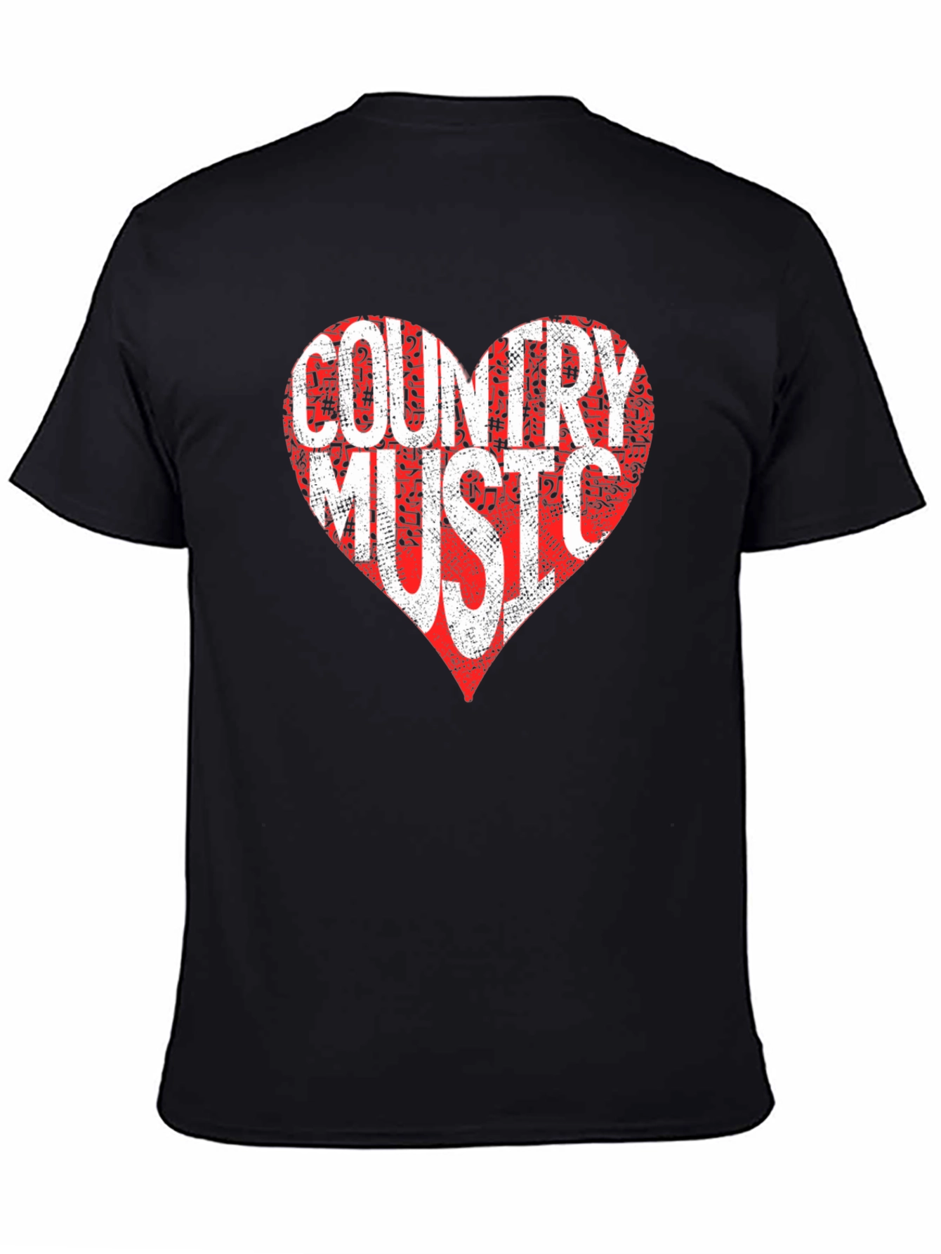 Country Music Heart Graphic Tee - Black