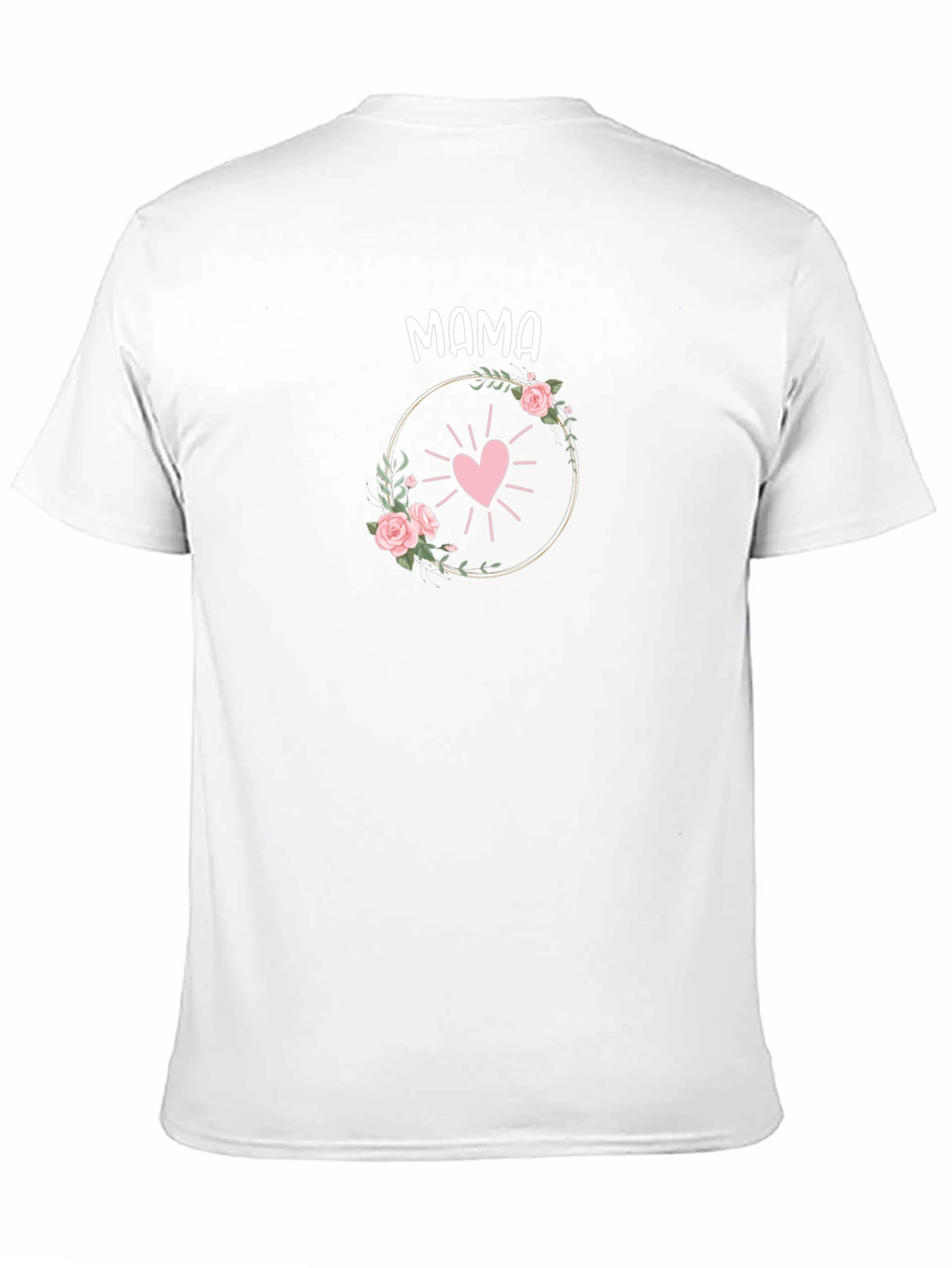 Mama Heart Floral Graphic Tee - Black