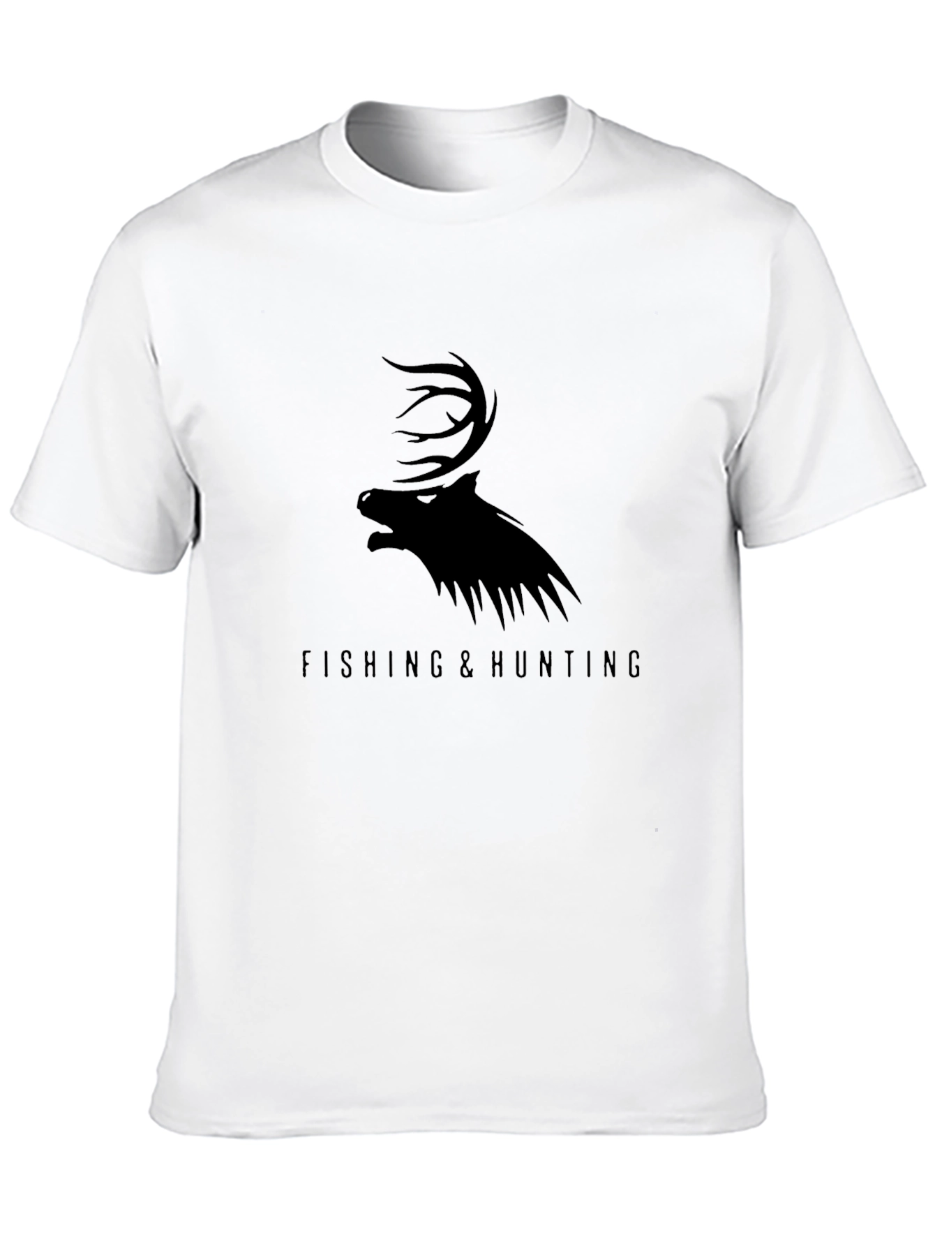 Fishing & Hunting Elk Graphic Tee - Black
