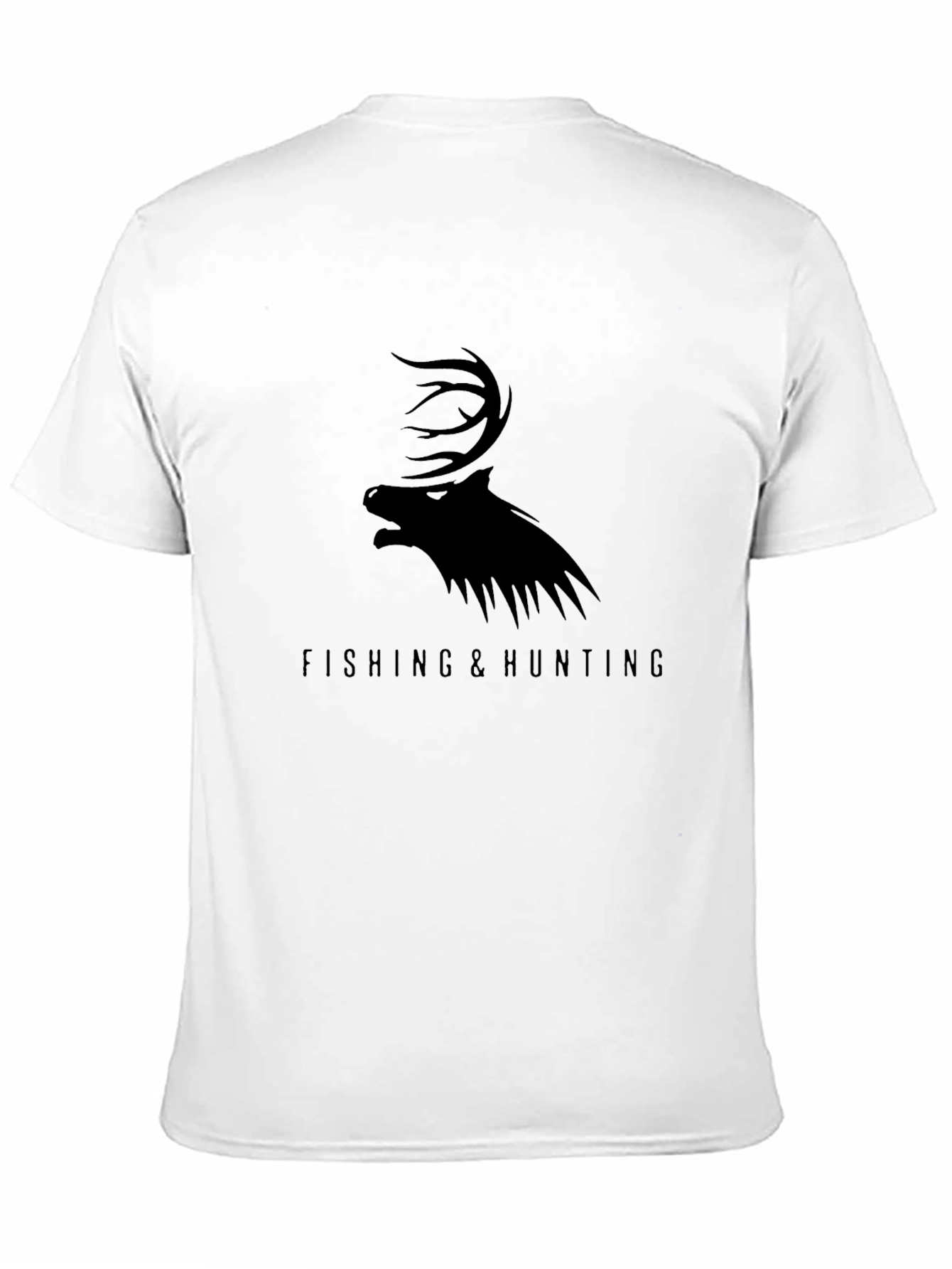 Fishing & Hunting Elk Graphic Tee - Black
