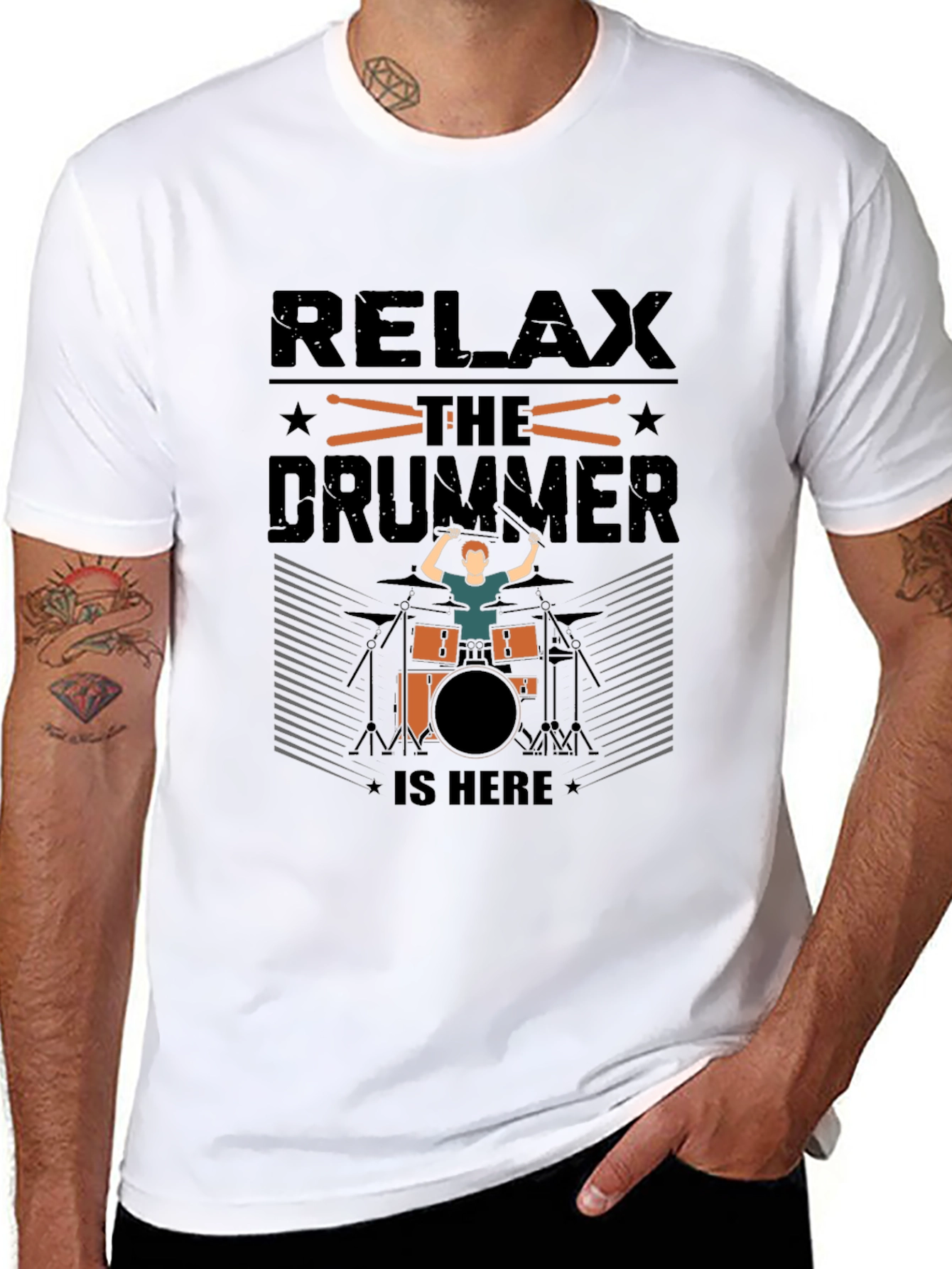 Relax Drummer is Here Graphic T-Shirt