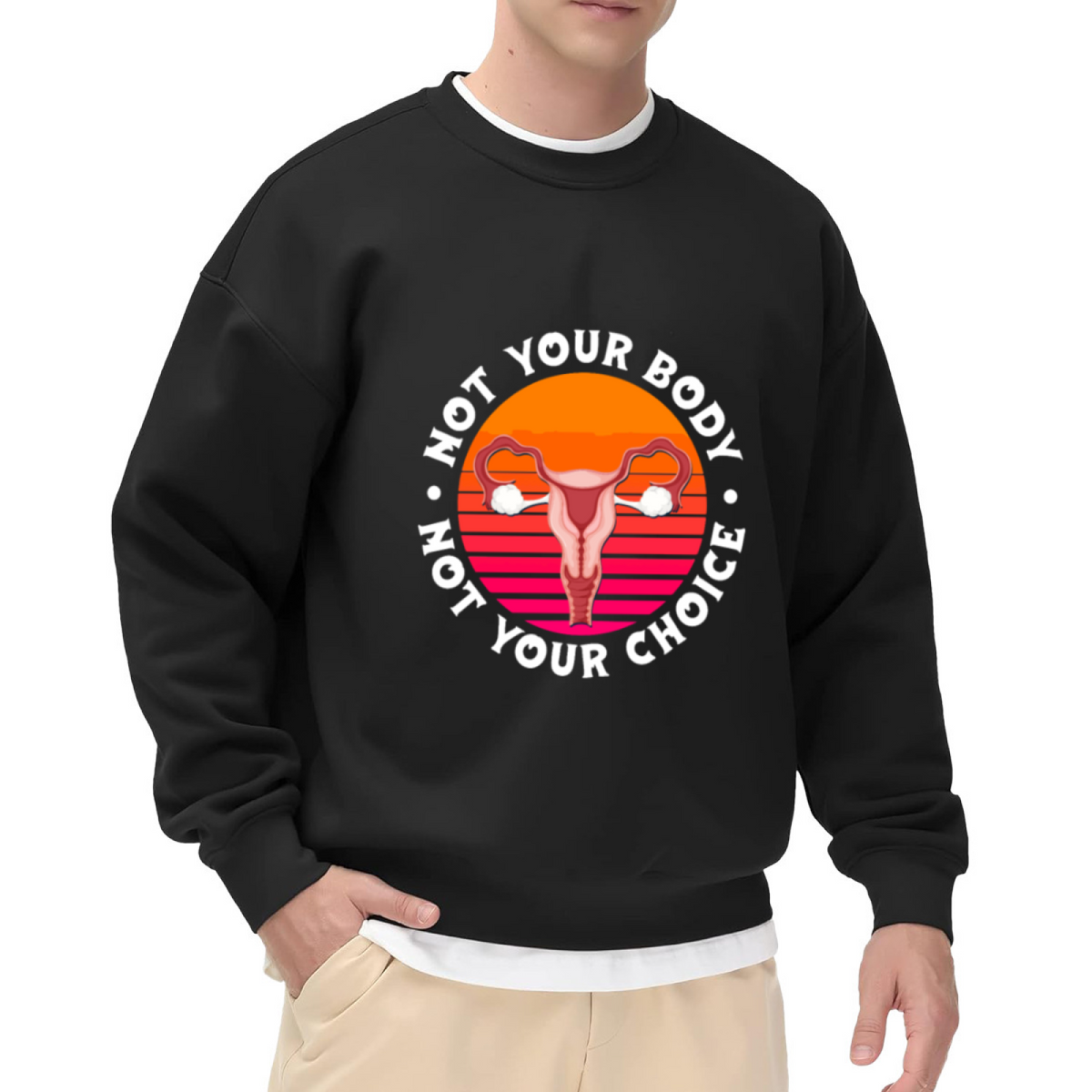 Retro Sunset Stripes Graphic ԲÁìÎÀÒÂ - Unique Design Pullover Sweatshirt