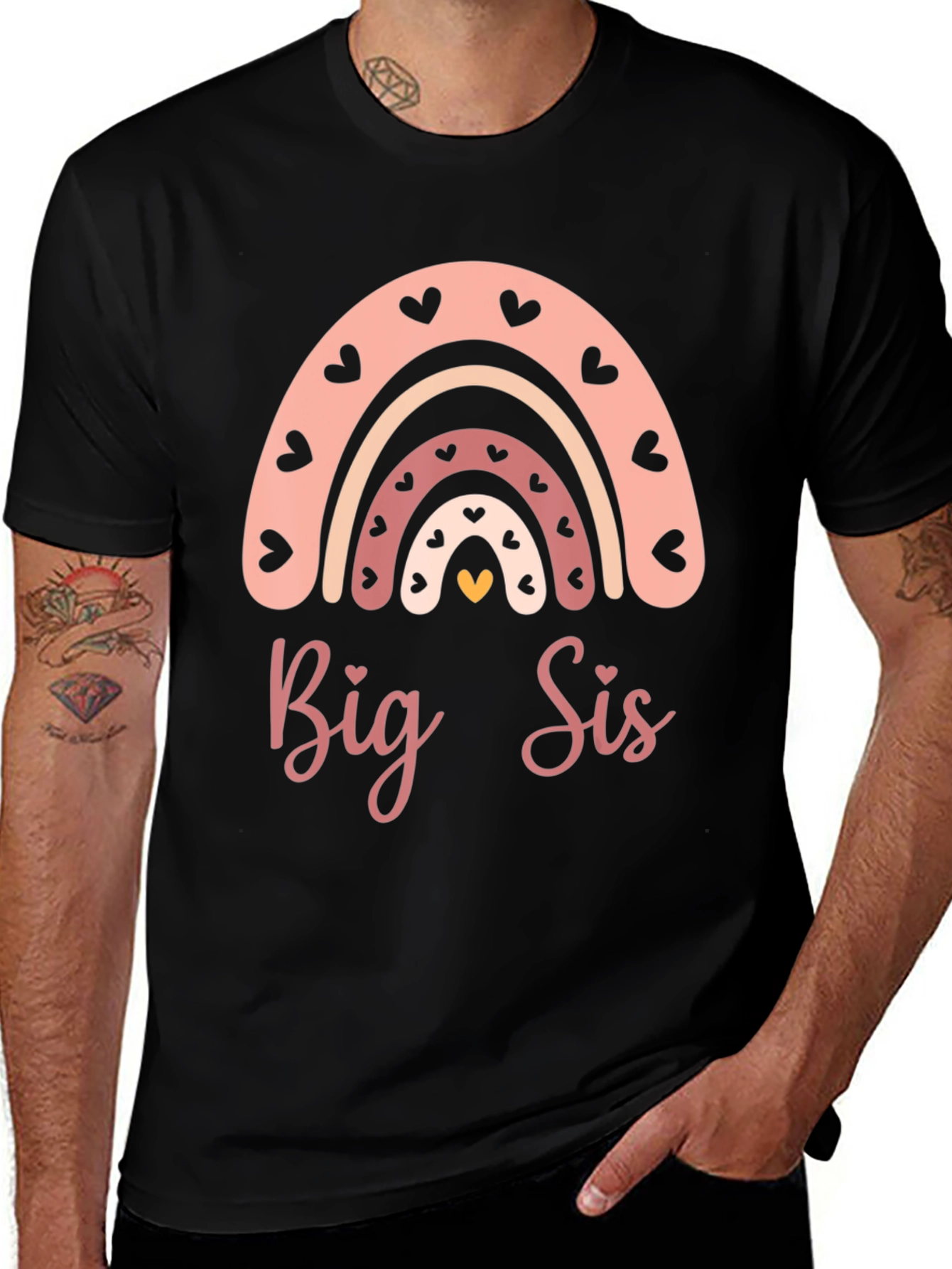 Big Sis Rainbow Heart T-Shirt