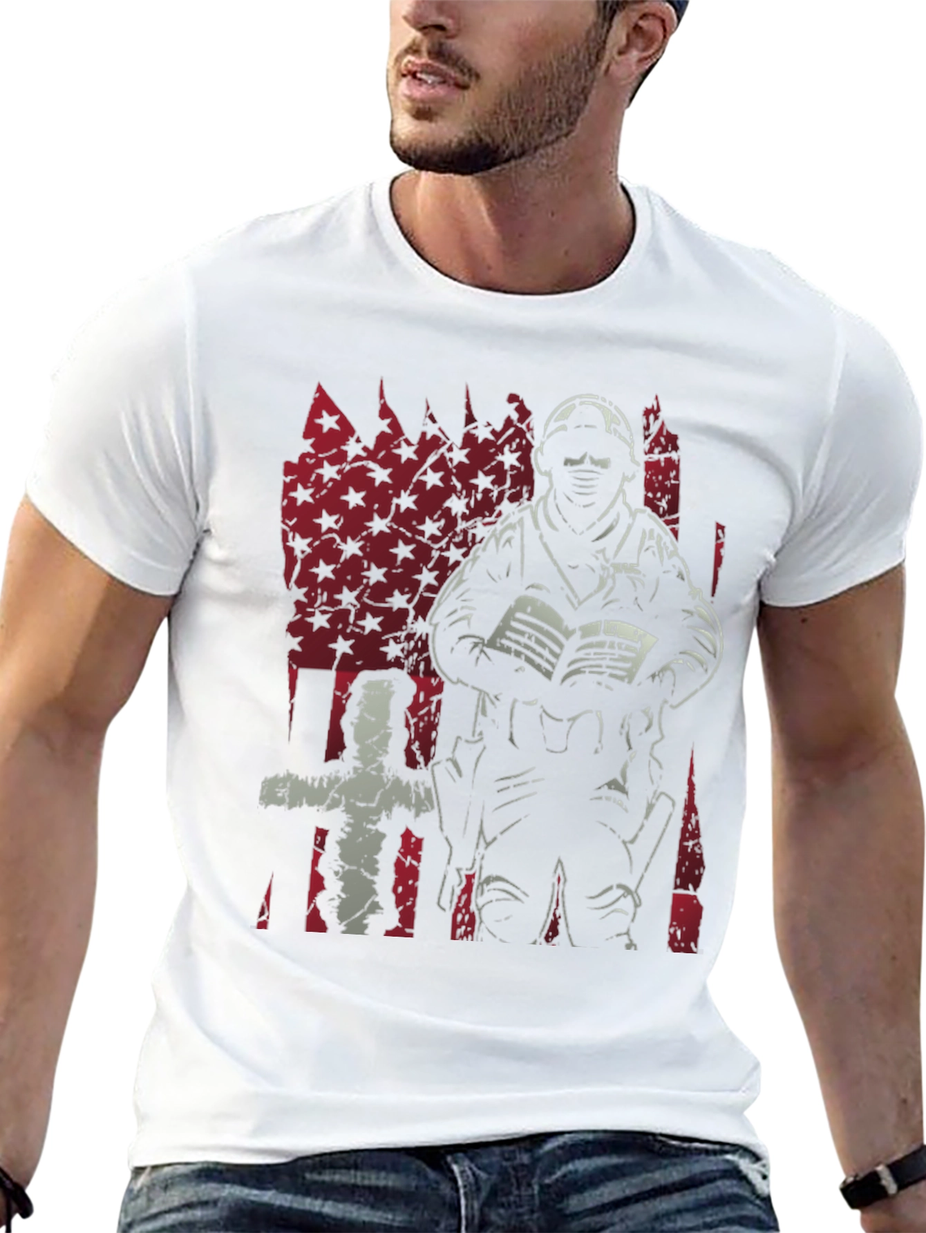 American Flag Tactical Military T-Shirt