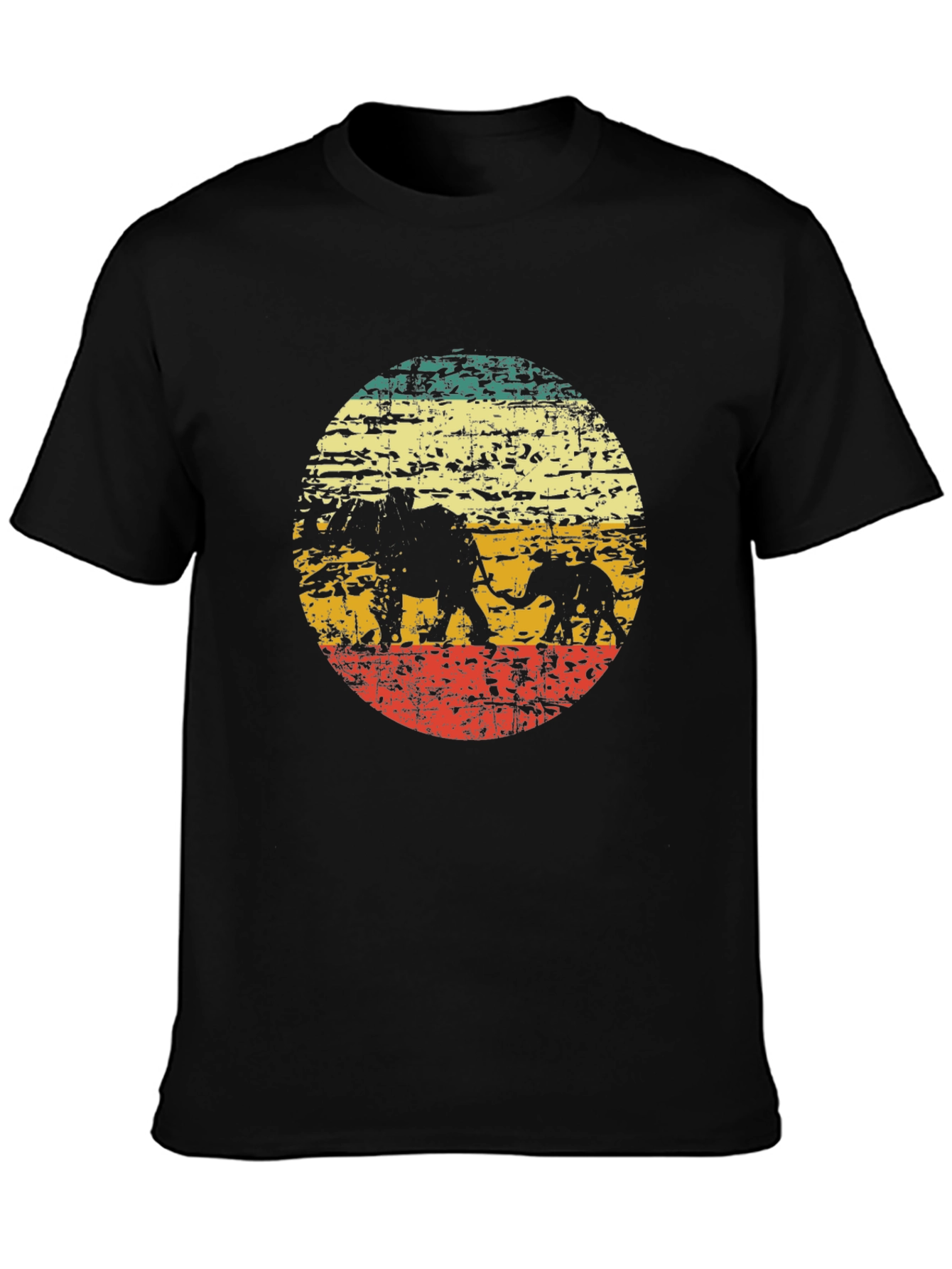 Retro Elephant Silhouette Graphic Tee
