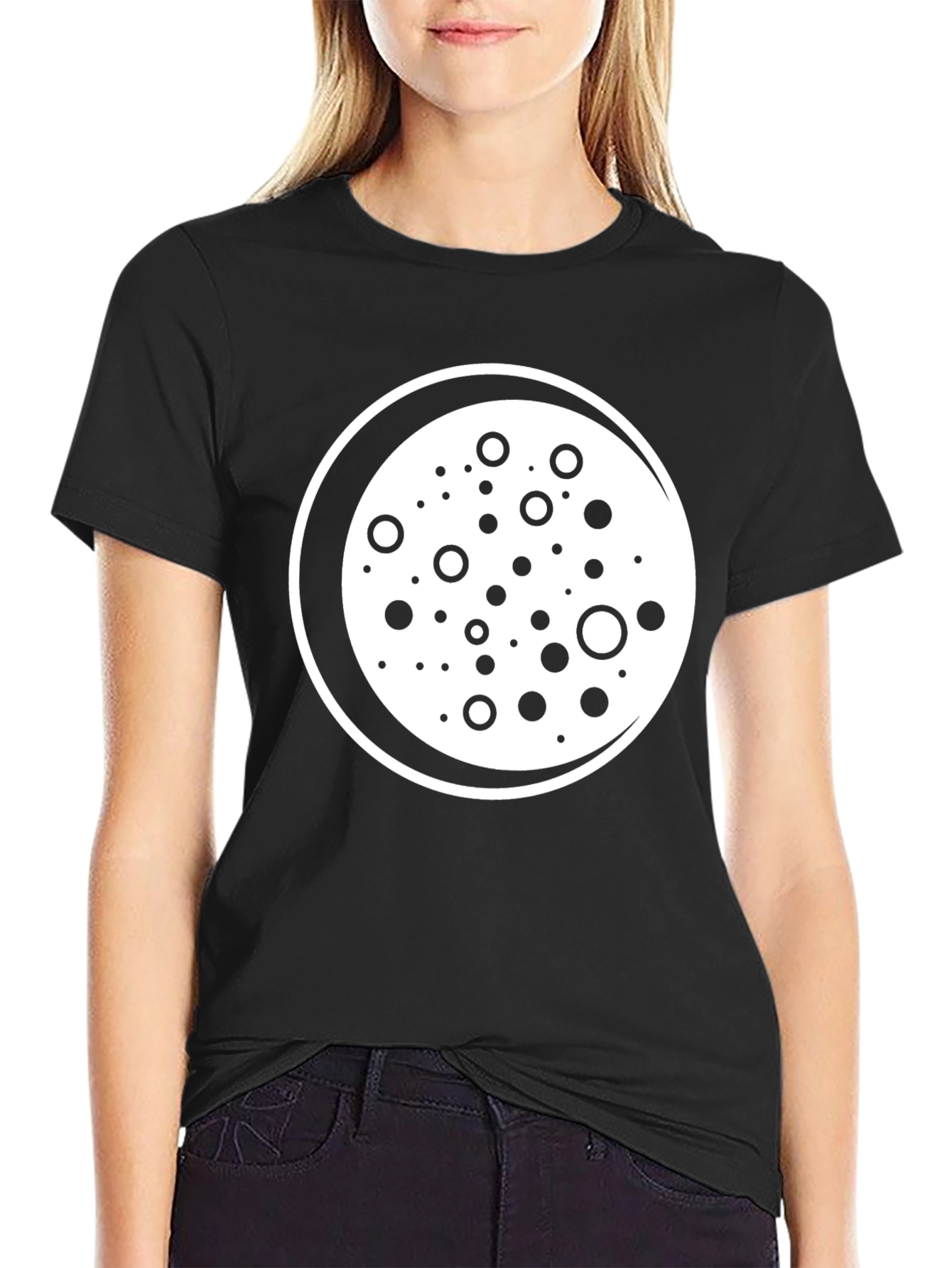 Cool Circle Pattern Black T-Shirt