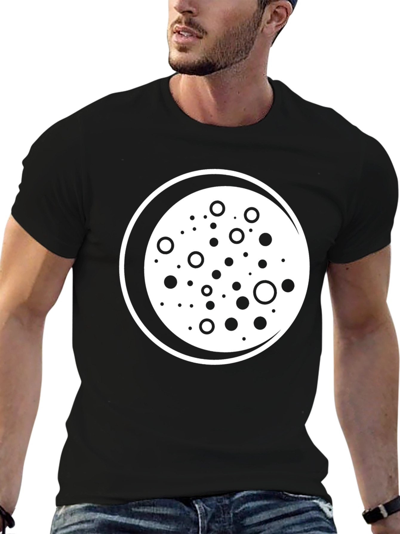 Cool Circle Pattern Black T-Shirt